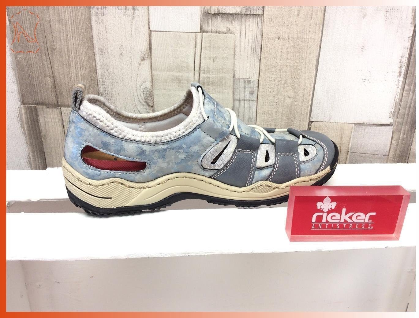 Rieker Rieker Damen Slipper blau, herausnehmbares Fußbett 40 Ballerina