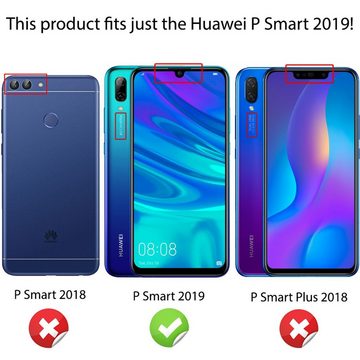 Nalia Smartphone-Hülle Huawei P Smart (2019), Leder Look Silikon Hülle / Anti-Fingerabdruck / Kratzfest / Rutschfest