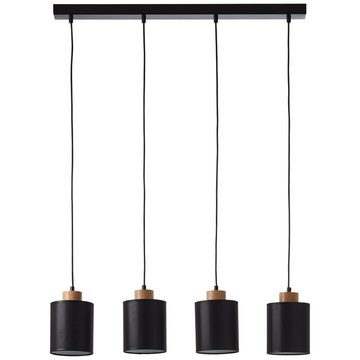 Brilliant Pendelleuchte 4-flammig, Holz, schwarz+braun, B800mm, Höhenverstellbar