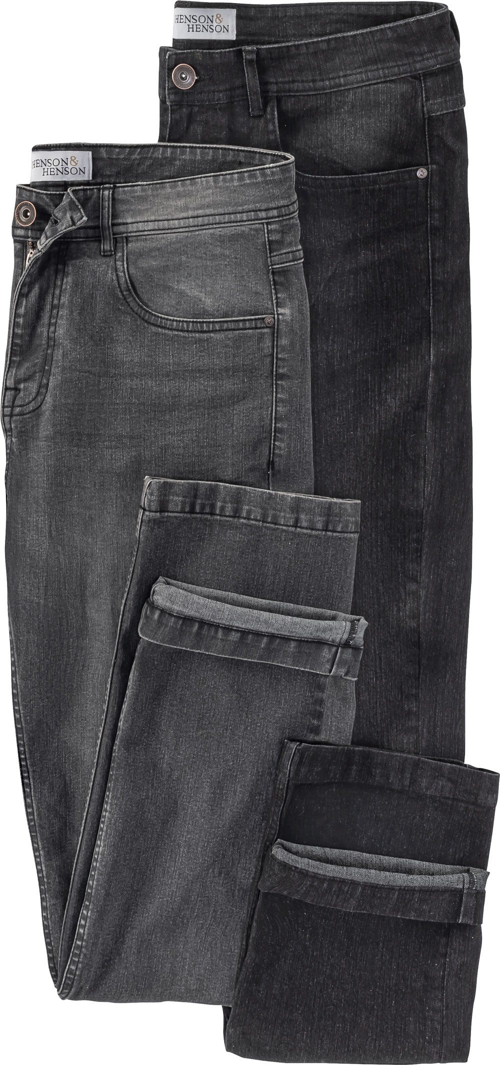 HENSON&HENSON Stretch-Jeans (Set, 2er-Pack) aus strapazierfähigem 12 oz Denim