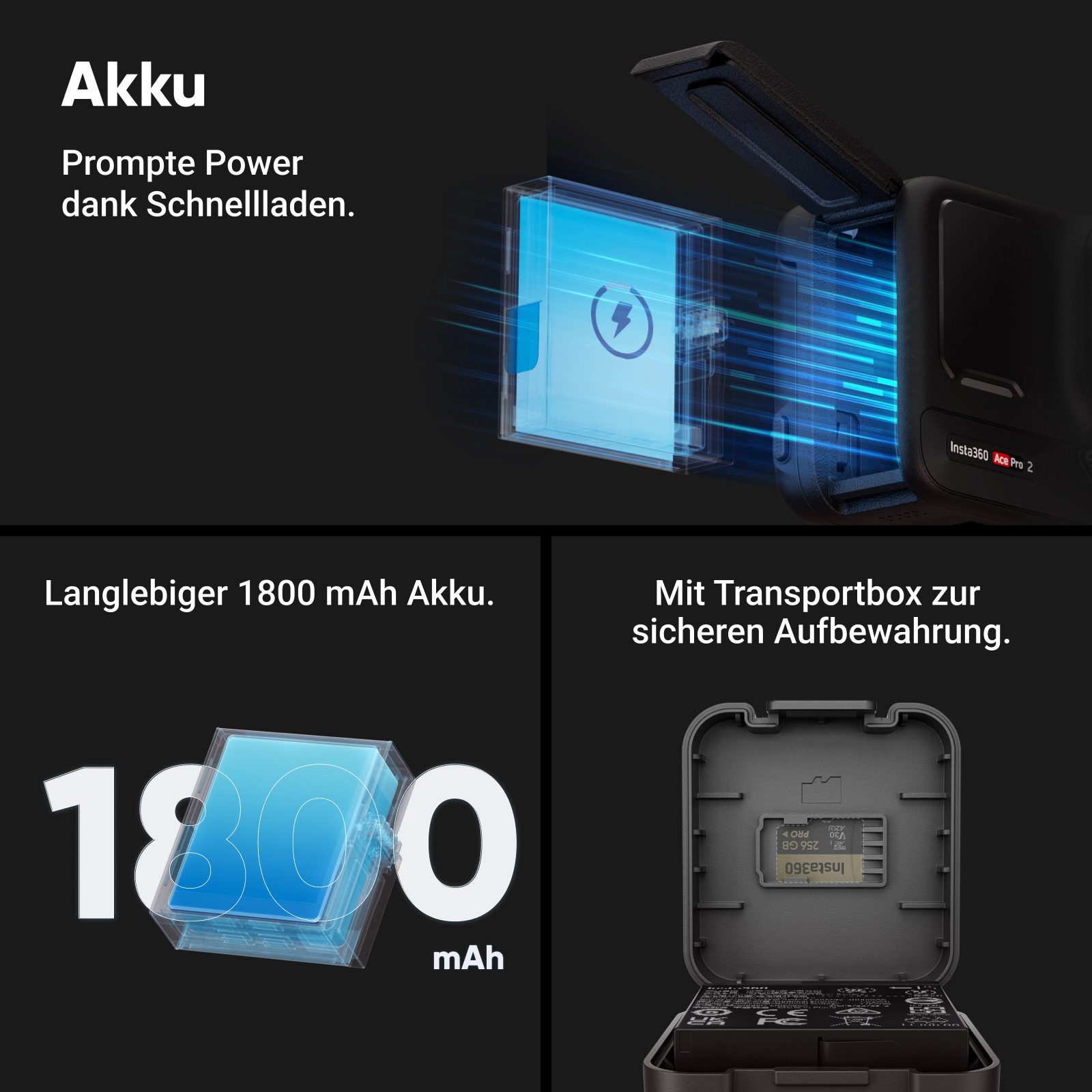 Insta360 Insta360 Ace Pro 2 - 8K wasserdichte Actionkamera Action Cam (8K, WLAN (Wi-Fi), Bluetooth)