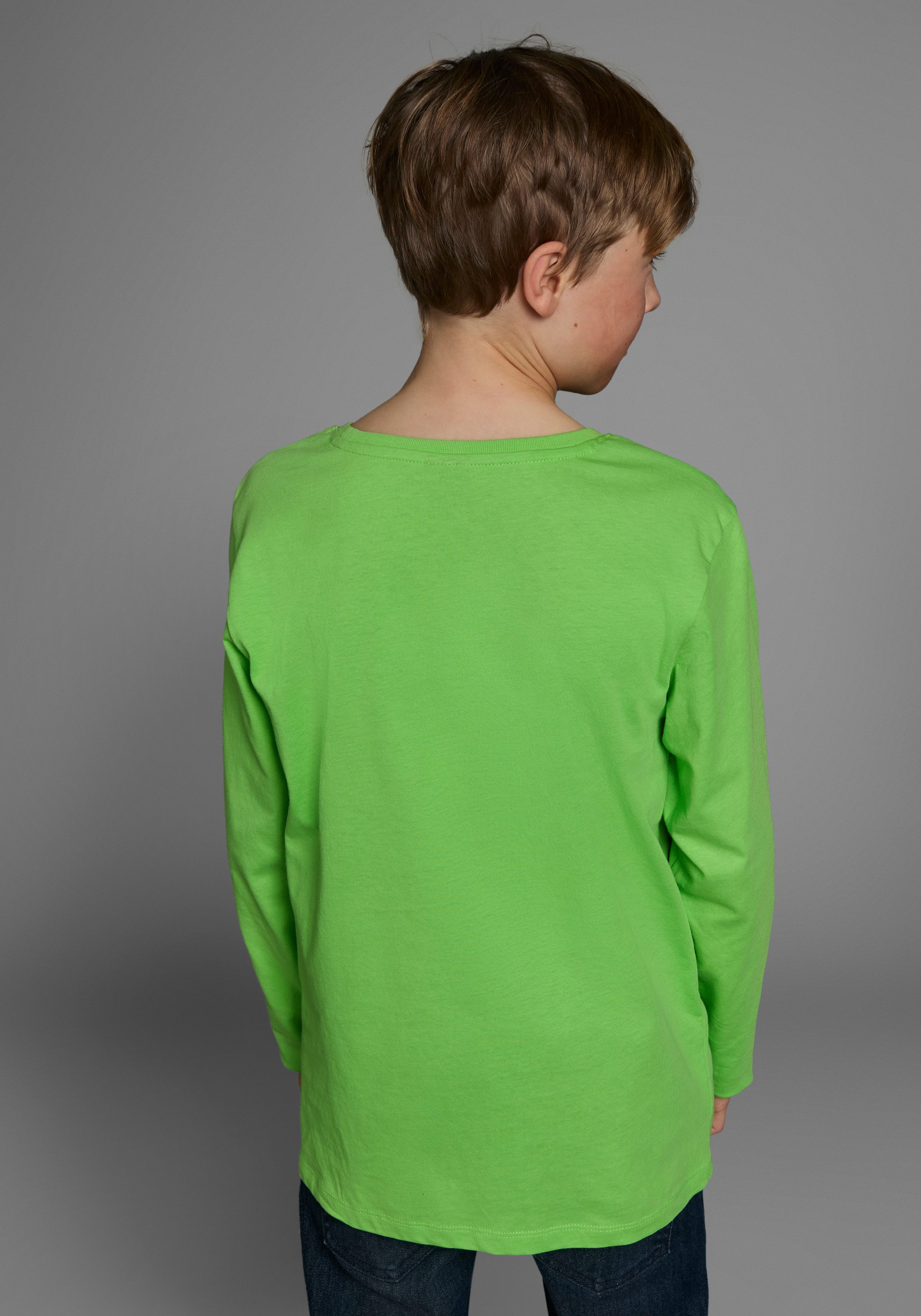 KIDSWORLD Langarmshirt EGAL WAS, ICH WAR'S NICHT! Langarm, Basic-Passform, peppiger Aufdruck, Rundhalsausschnitt