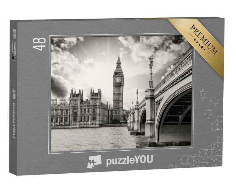 puzzleYOU Puzzle Der Big Ben und Palace of Westminster, London, 48 Puzzleteile, puzzleYOU-Kollektionen Big Ben
