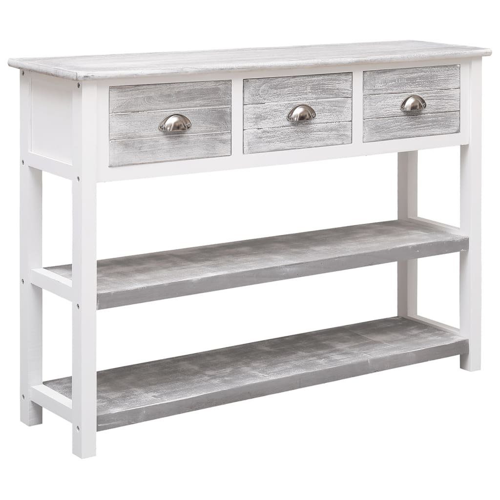 vidaXL Sideboard Sideboard Antik-Grau 108x30x76 cm Massivholz Paulownia (1 St)