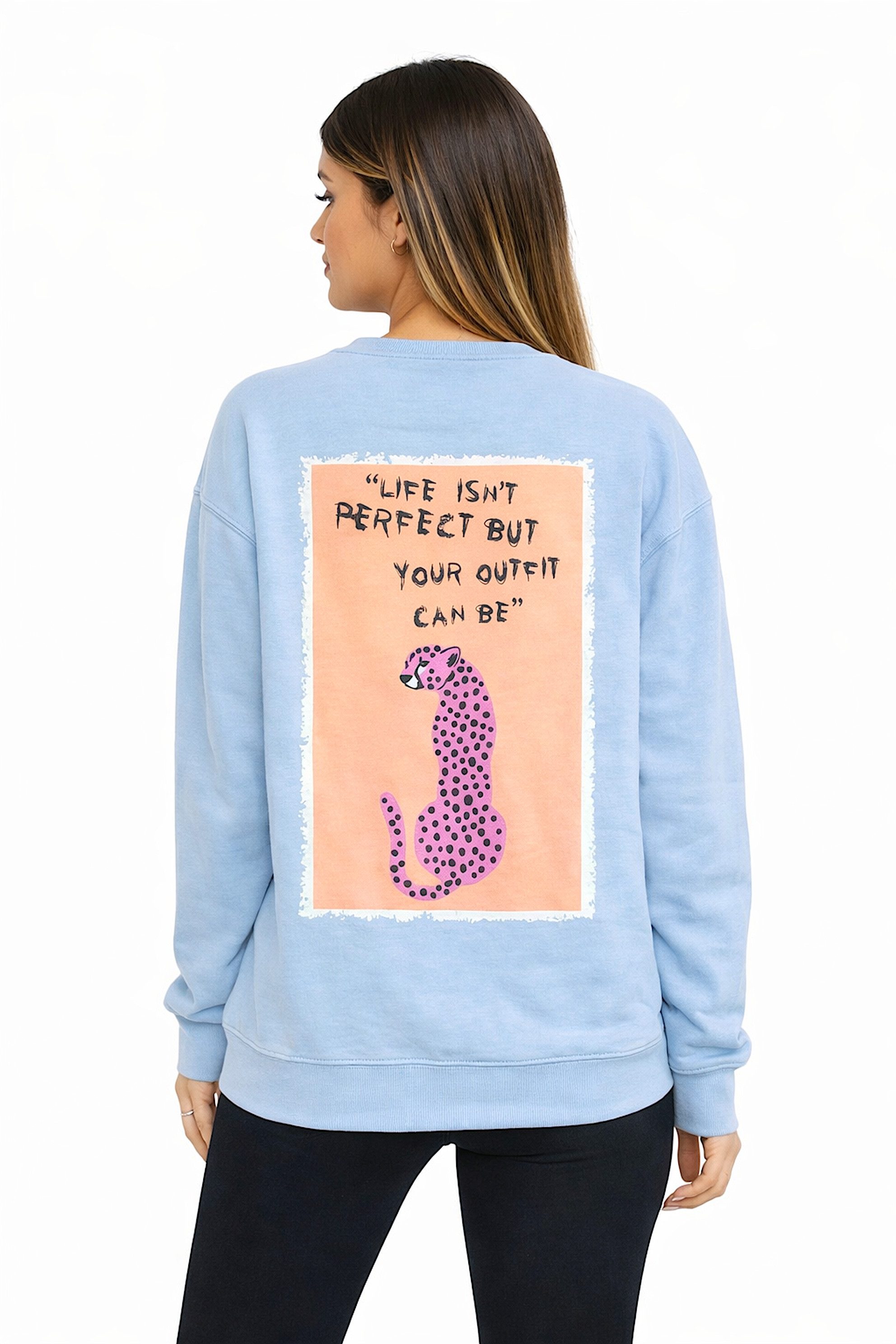 Worldclassca Longsweatshirt Worldclassca Oversized Sweatshirt "LEOPARD" Print Langarm Pullover Neue Kollektion - Stilvolle und gemütliche Casual Mode für Damen