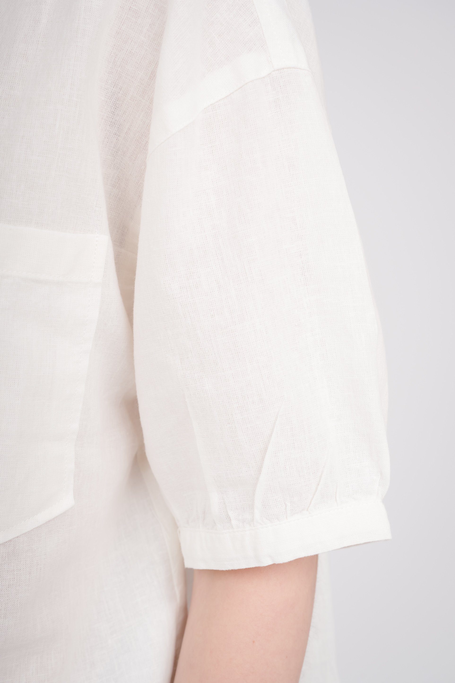 GIORDANO Klassische Bluse weiß schicken mit Puffärmeln