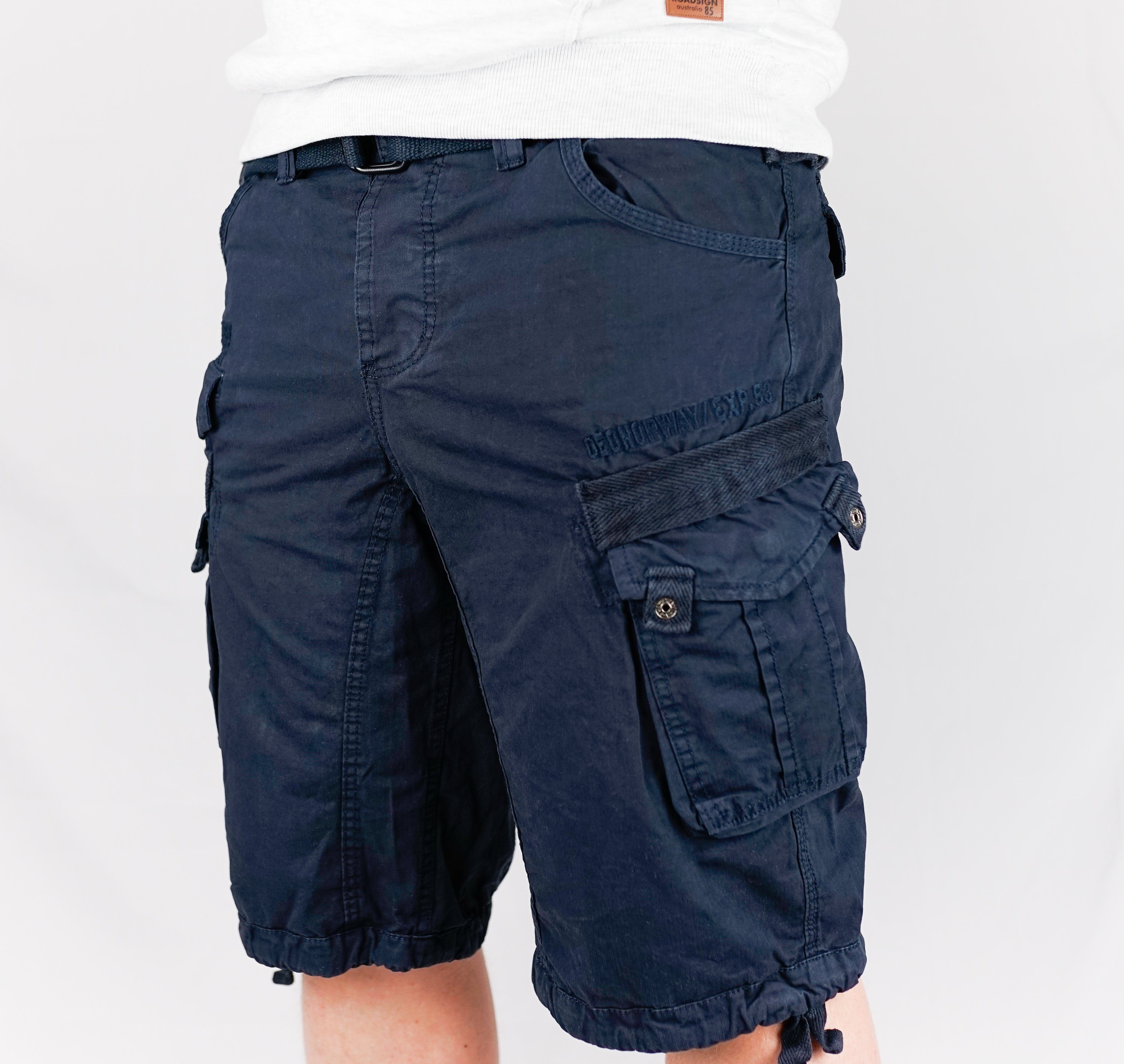 Geographical Norway Cargoshorts kurze Hose aus Baumwolle, Sommer-Bermuda (Packung, 1-tlg) Herrenshorts mit Gürtel Größe S bis 5XL