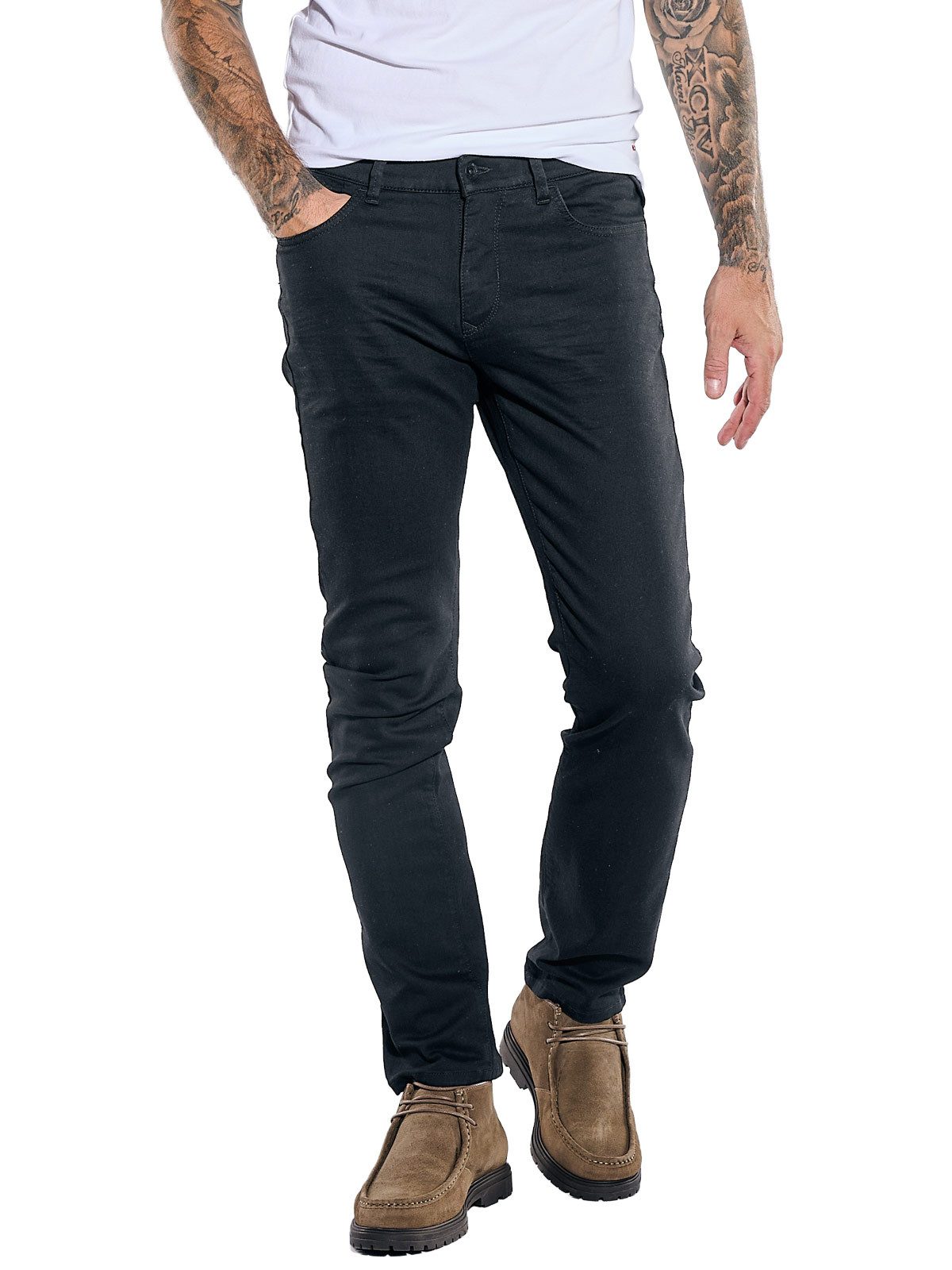 emilio adani Stretch-Jeans Herren Super-Stretch-Jeans, Schwarz