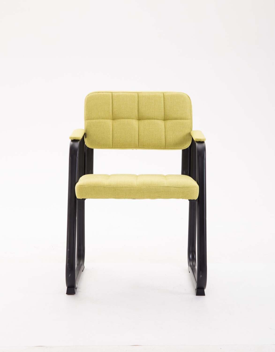 TPFLiving Besucherstuhl - Metall Sitzfläche: grün mit Konferenzstuhl Canam matt Sitzfläche Gestell: - - schwarz gepolsterter Stoff - Esszimmerstuhl hochwertig Wohnzimmerstuhl), (Küchenstuhl