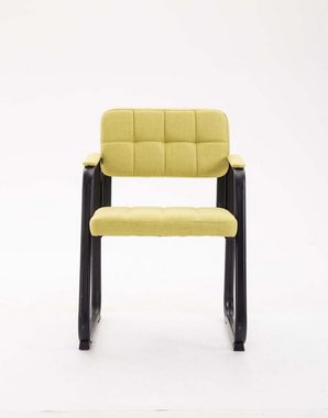 TPFLiving Besucherstuhl Canam mit hochwertig gepolsterter Sitzfläche - Konferenzstuhl (Küchenstuhl - Esszimmerstuhl - Wohnzimmerstuhl), Gestell: Metall matt schwarz - Sitzfläche: Stoff grün