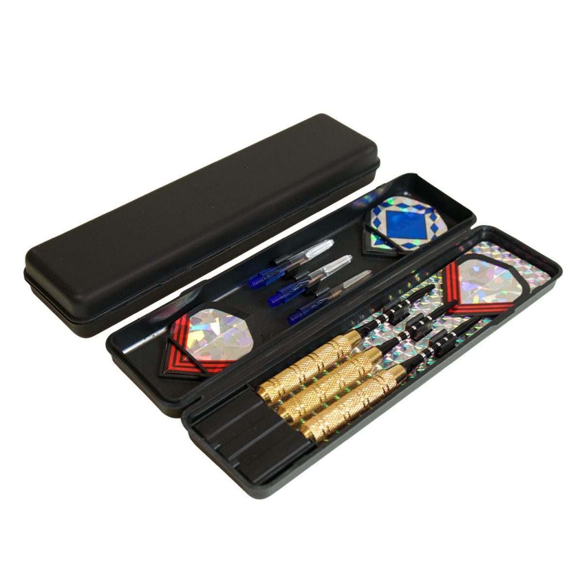 Jollystar Dartpfeil Dartpfeile Set 20 Gramm 15 teilig mit Zubehör und Box Gold, Dartpfeile Set mit 20 Gramm Gewicht inklusive Zubehör
