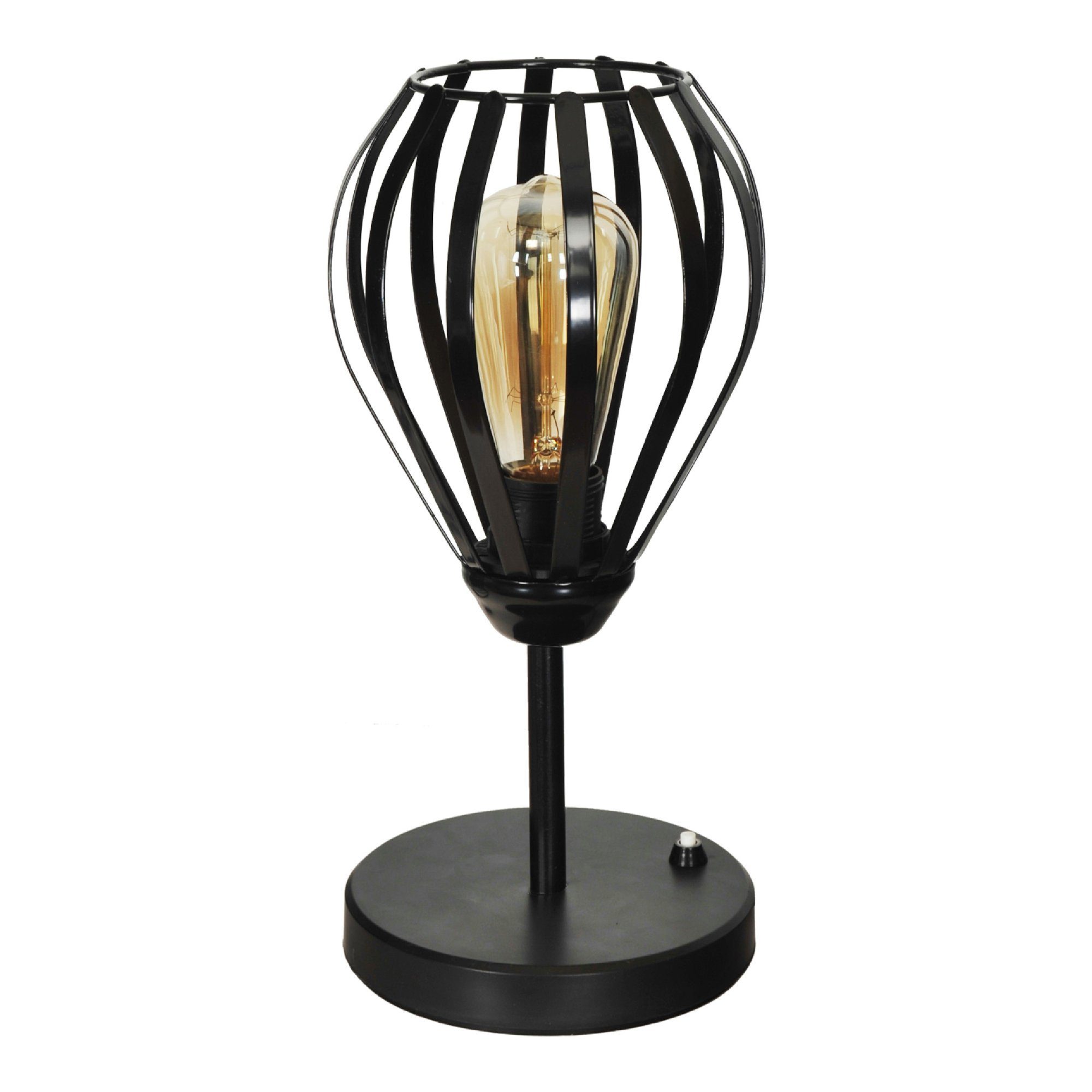 lux.pro Tischleuchte, »Monmouth« 1-flammig Tischlampe aus Metall Schwarz mit 150 cm Kabel | Tischlampen