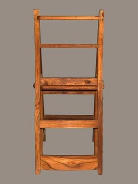 moebelfaktor Esszimmerstuhl Leiterstuhl Teakholz geölt (1 St), Leiter und Stuhl in einem, komplett montiert geliefert