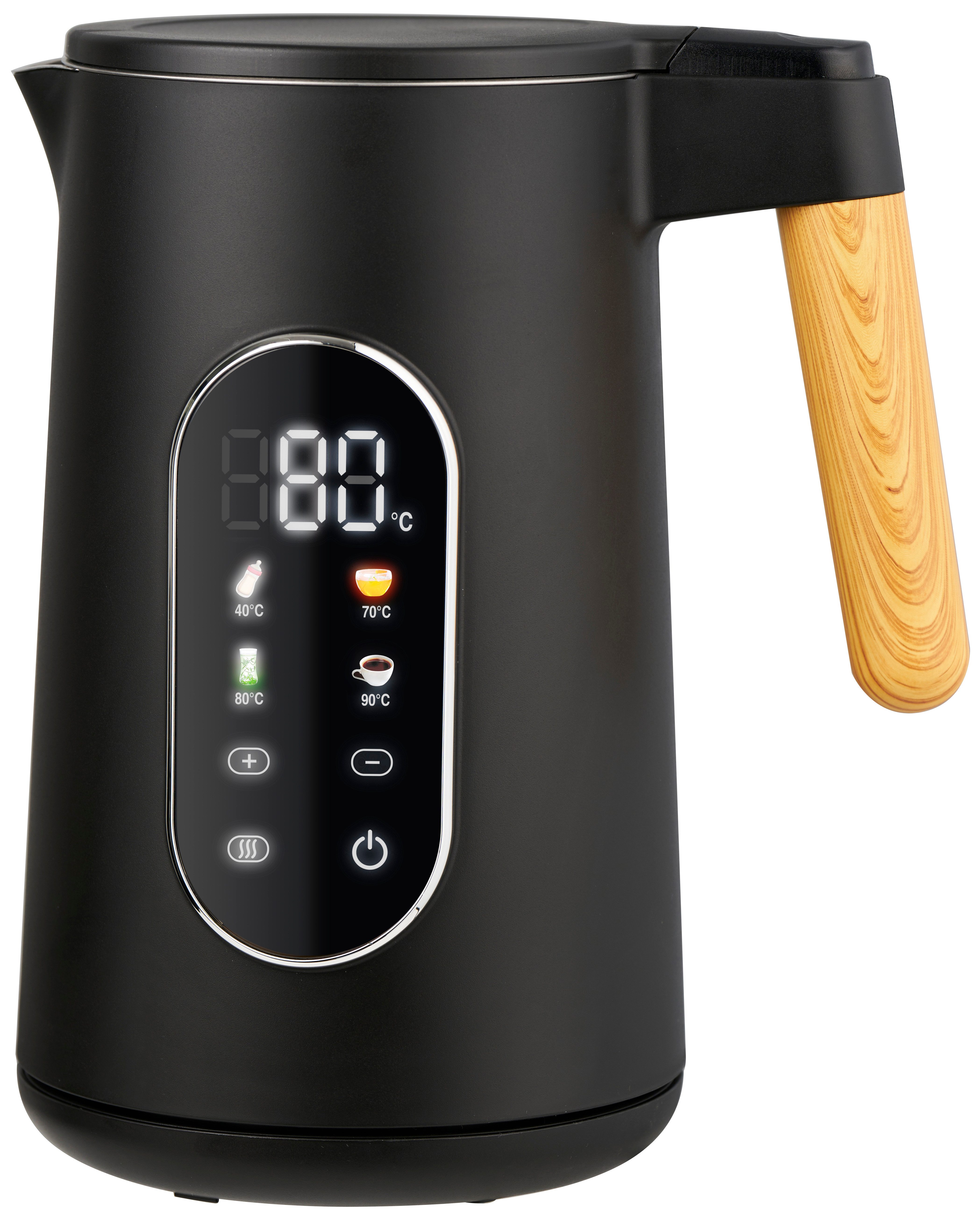 LMG Germany Wasserkocher Wasserkocher 2200 Watt mit Warmhaltefunktion 40–100°C schwarz, 2200 W, Cool-Touch-Gehäuse, Edelstahl innen, Temperaturwahl, Warmhaltefunktion