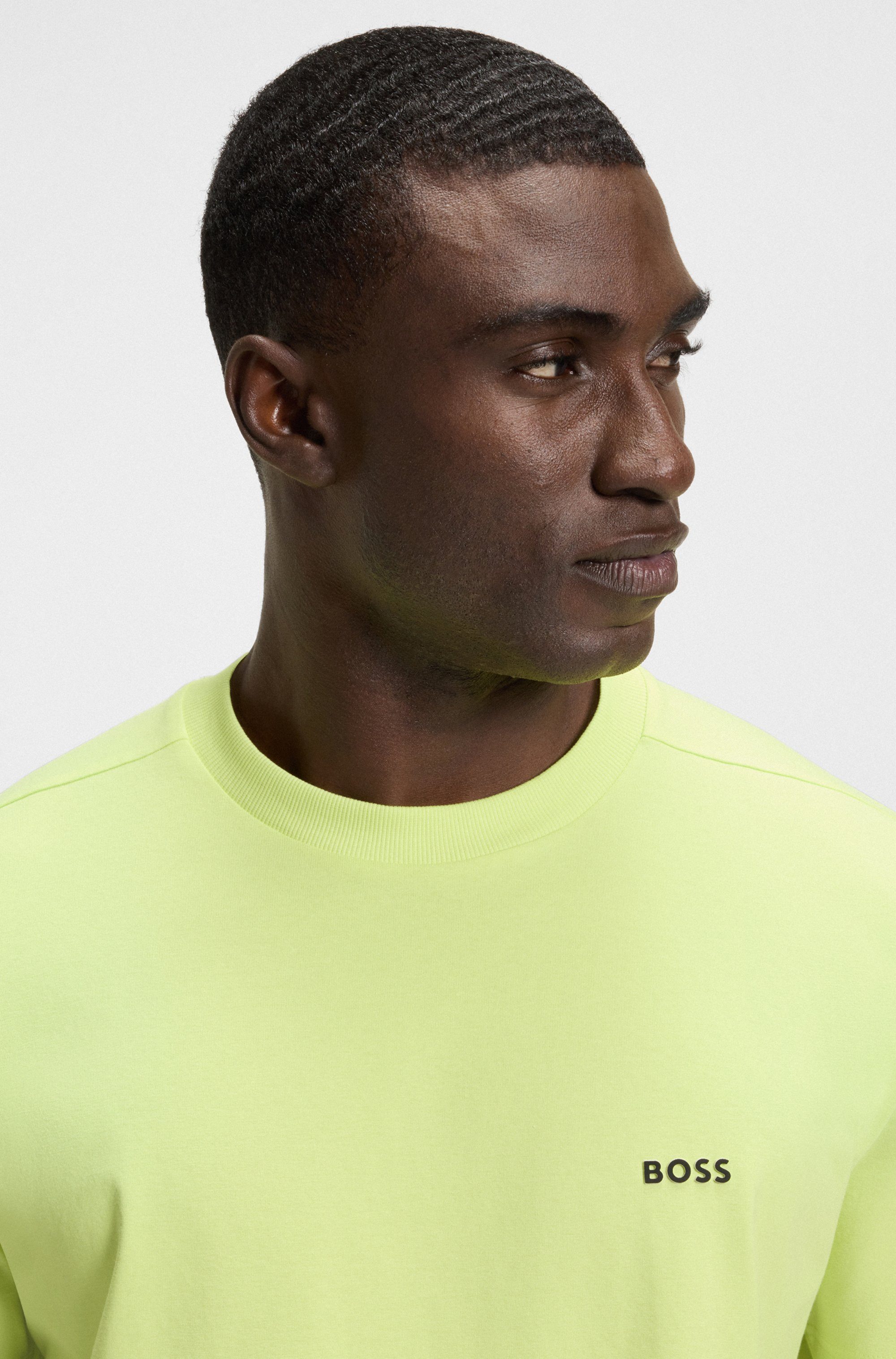 BOSS GREEN Rundhalsshirt Tee mit gummiertem günstig online kaufen