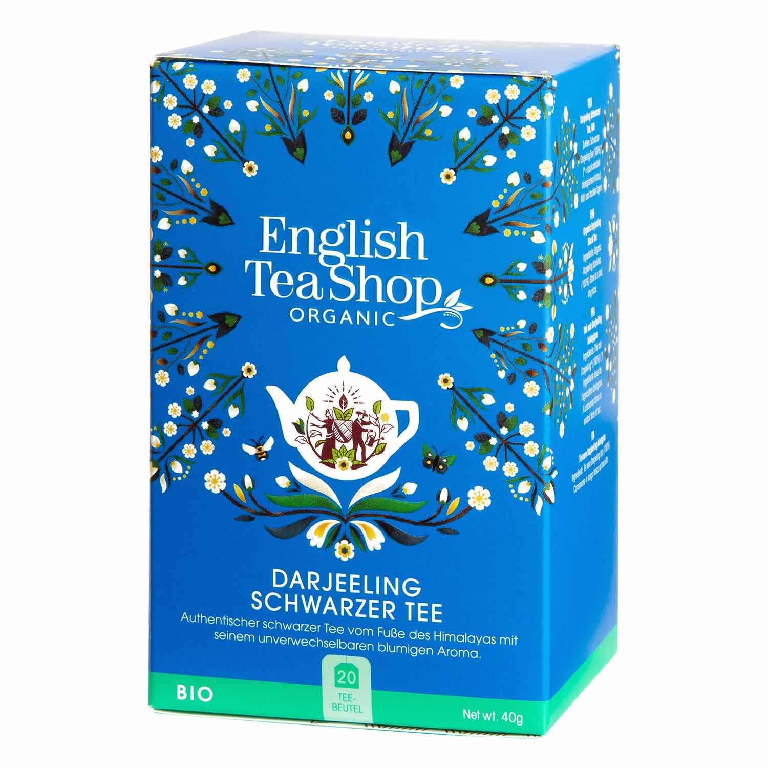 English Tea Shop Tee Darjeeling Schwarzer Tee, BIO, 20 Teebeutel, Feiner und blumiger Geschmack.