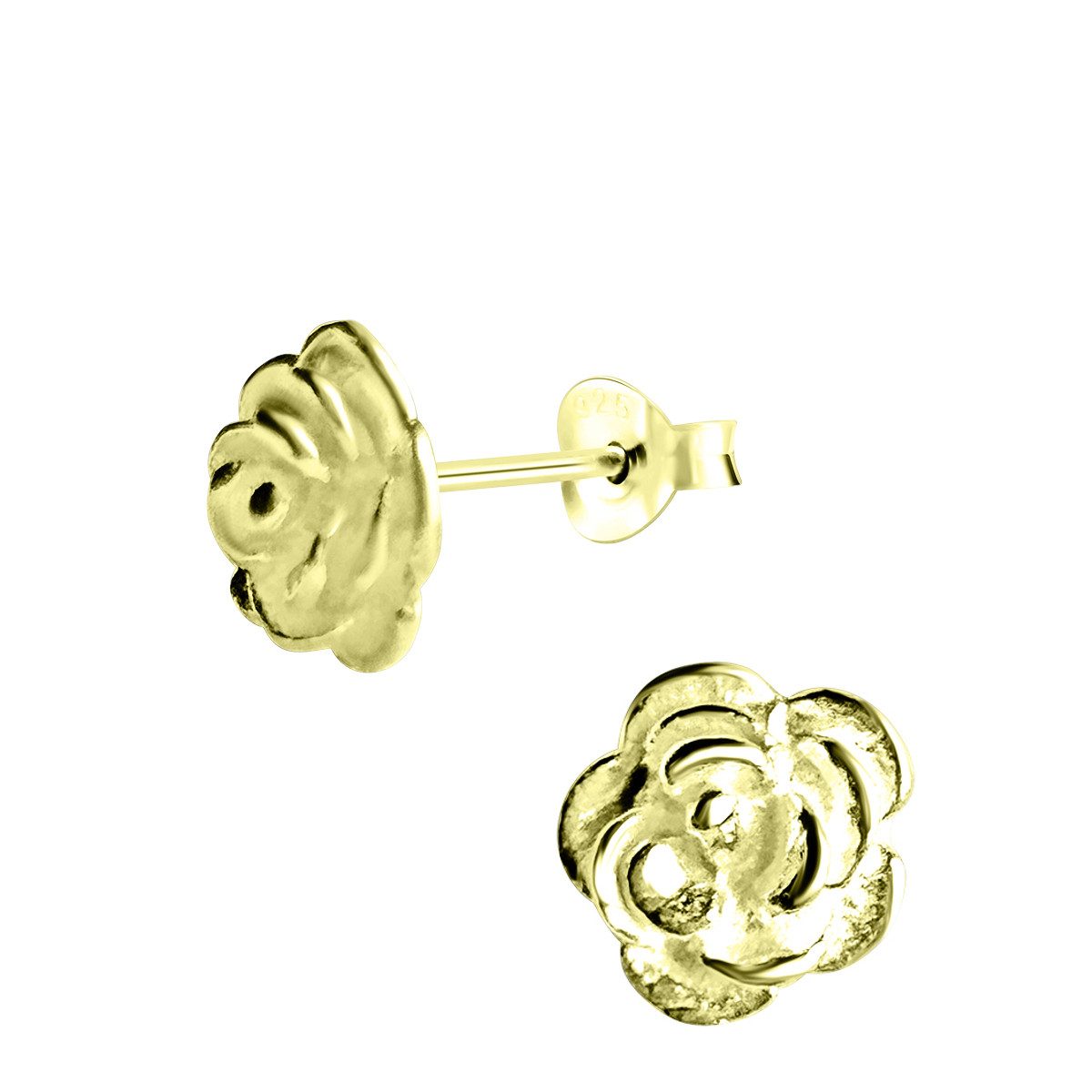 Paar Ohrstecker ROSE 8mm in Gold, 2-tlg.