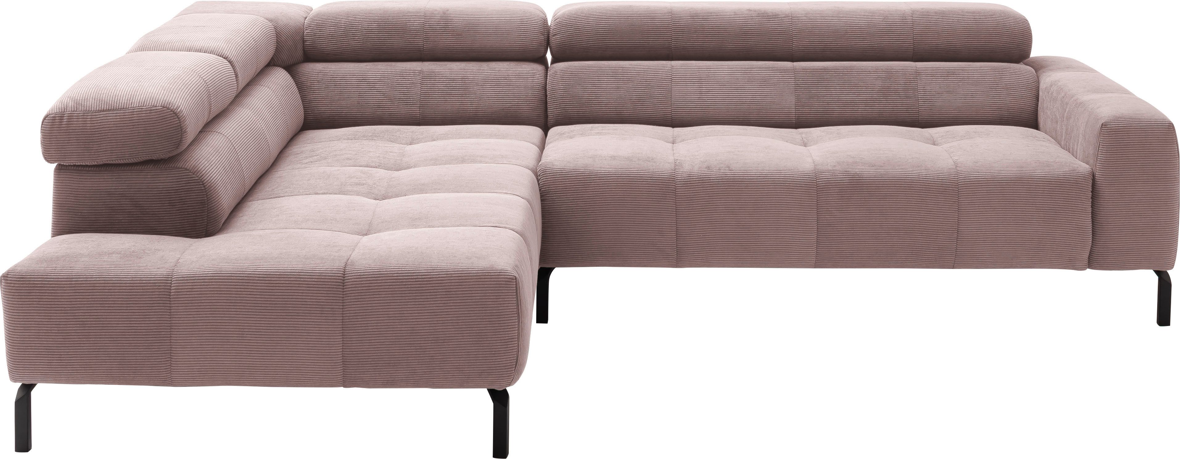 Places of Style Ecksofa "Claya, L-Form, incl. Kopfteilverstellung, Breite 2 günstig online kaufen