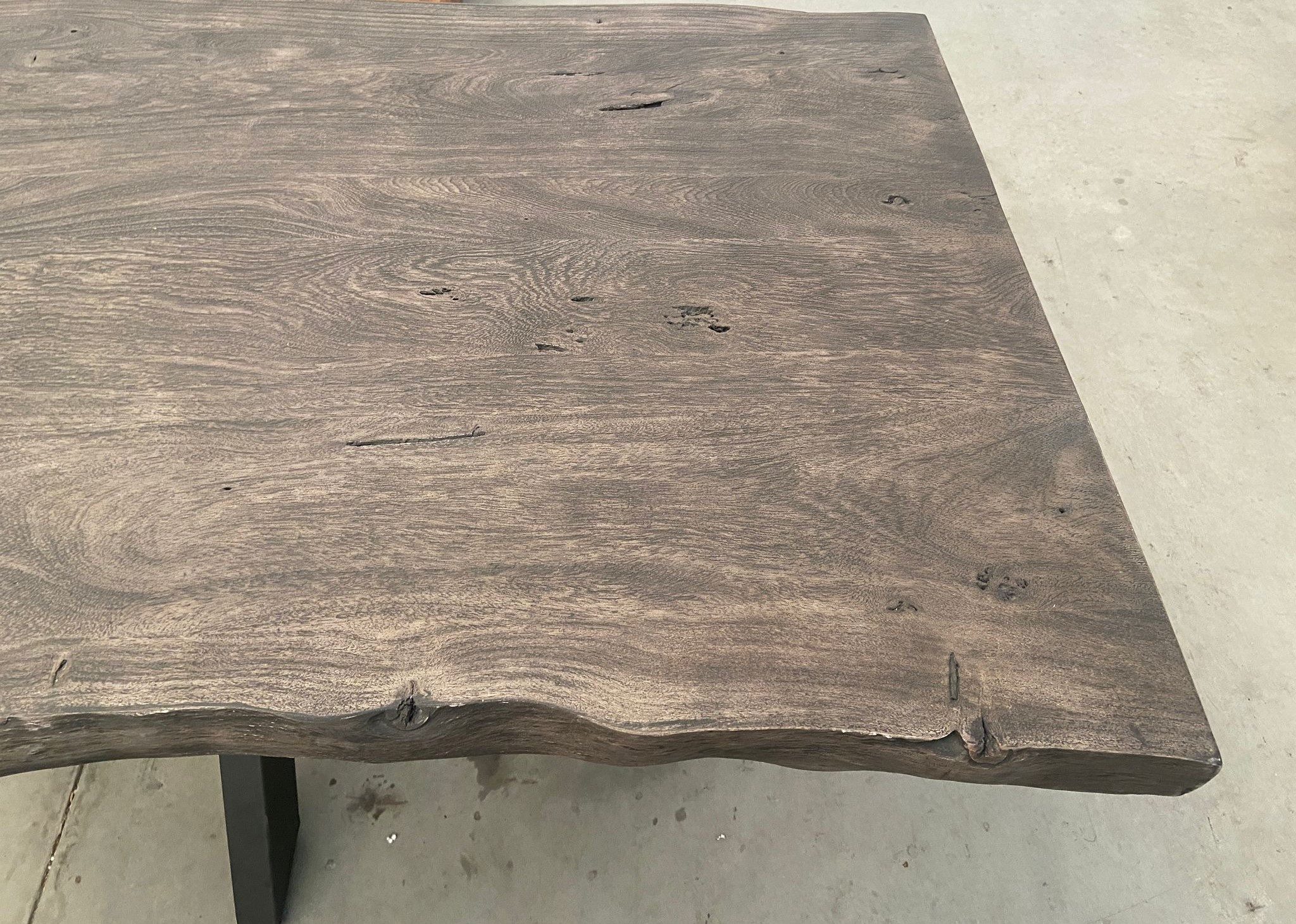 Main Möbel Esstisch Baumtisch "Pune" 180x90cm Akazie grau & Eisen schwarz günstig online kaufen