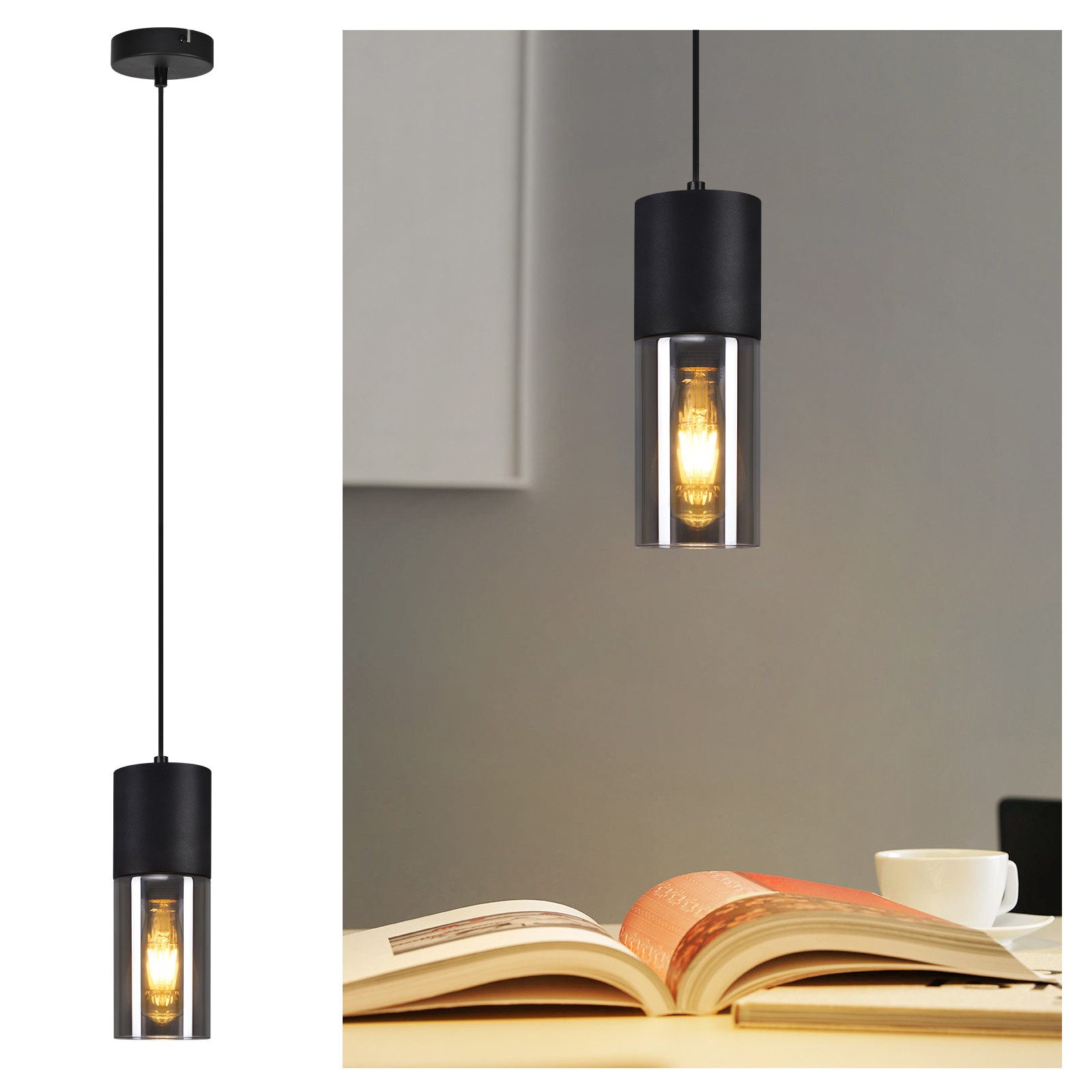 Nettlife Pendelleuchte Schwarz Pendellampe Esstisch E27 günstig online kaufen