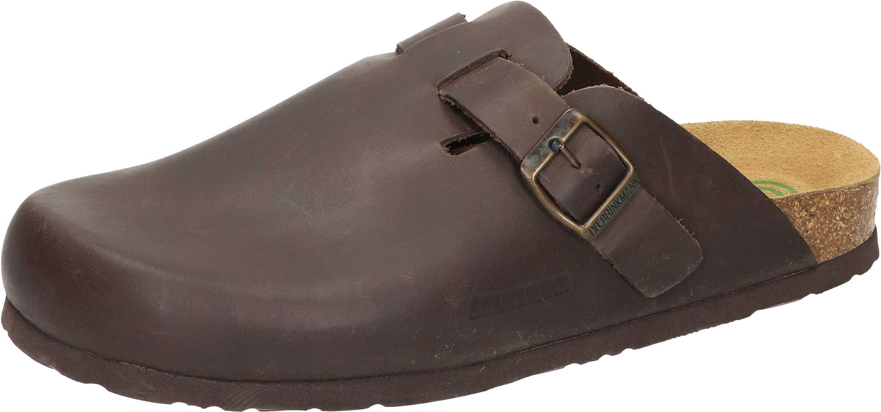 Dr. Brinkmann Pantoletten Clog aus echtem Fettleder braun | Clogs