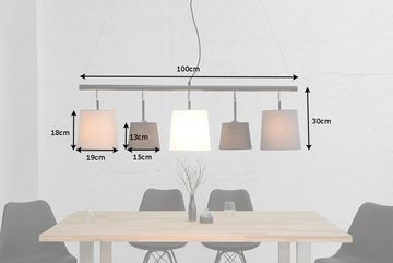 riess-ambiente Hängeleuchte LEVELS 100cm schwarz / grau / greige, ohne Leuchtmittel, Wohnzimmer · Leinen · Esszimmer · Retro Design