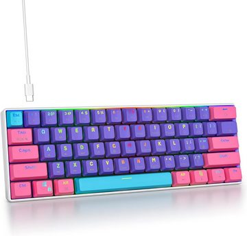 SOLIDEE RGB-Hintergrundbeleuchtung Gaming-Tastatur (Ultimatives Gaming-Erlebnis, Kompakte 60 % Tastatur für FPS-Spieler)