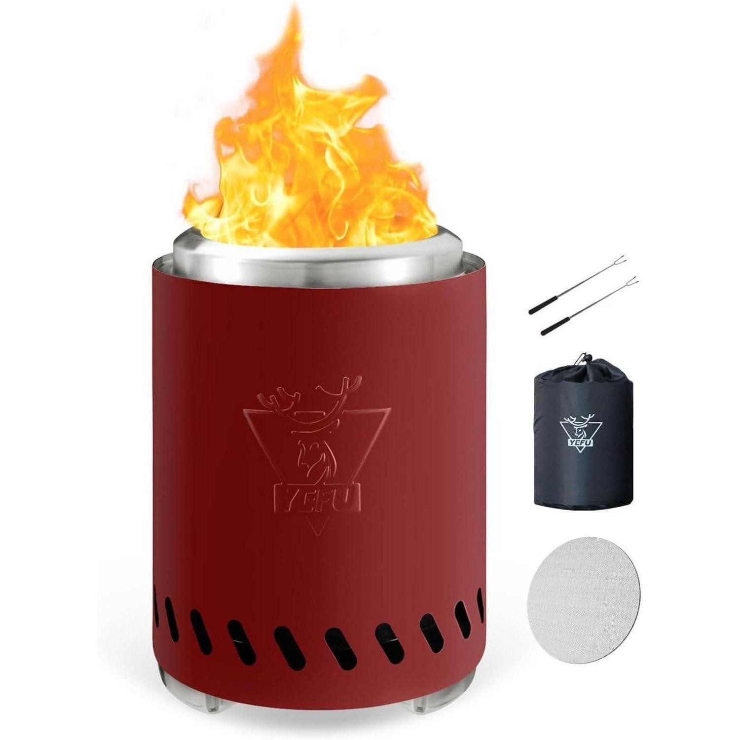 LuxusKollektion Tischfeuer Rauchfreie Feuerstelle Rot (1-St)