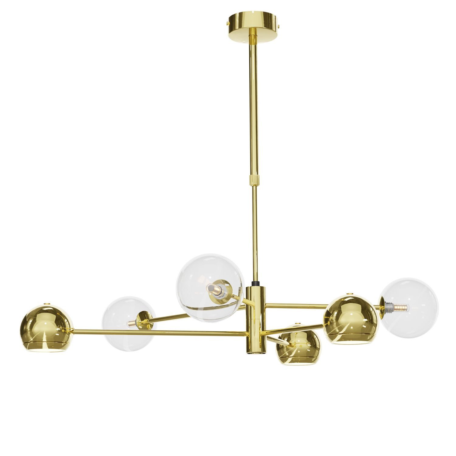 Licht-Erlebnisse Deckenleuchte ADRID, ohne Leuchtmittel, Glas Metall G9 in Gold 3-flammig Kugel Schirm Modern Deckenleuchte