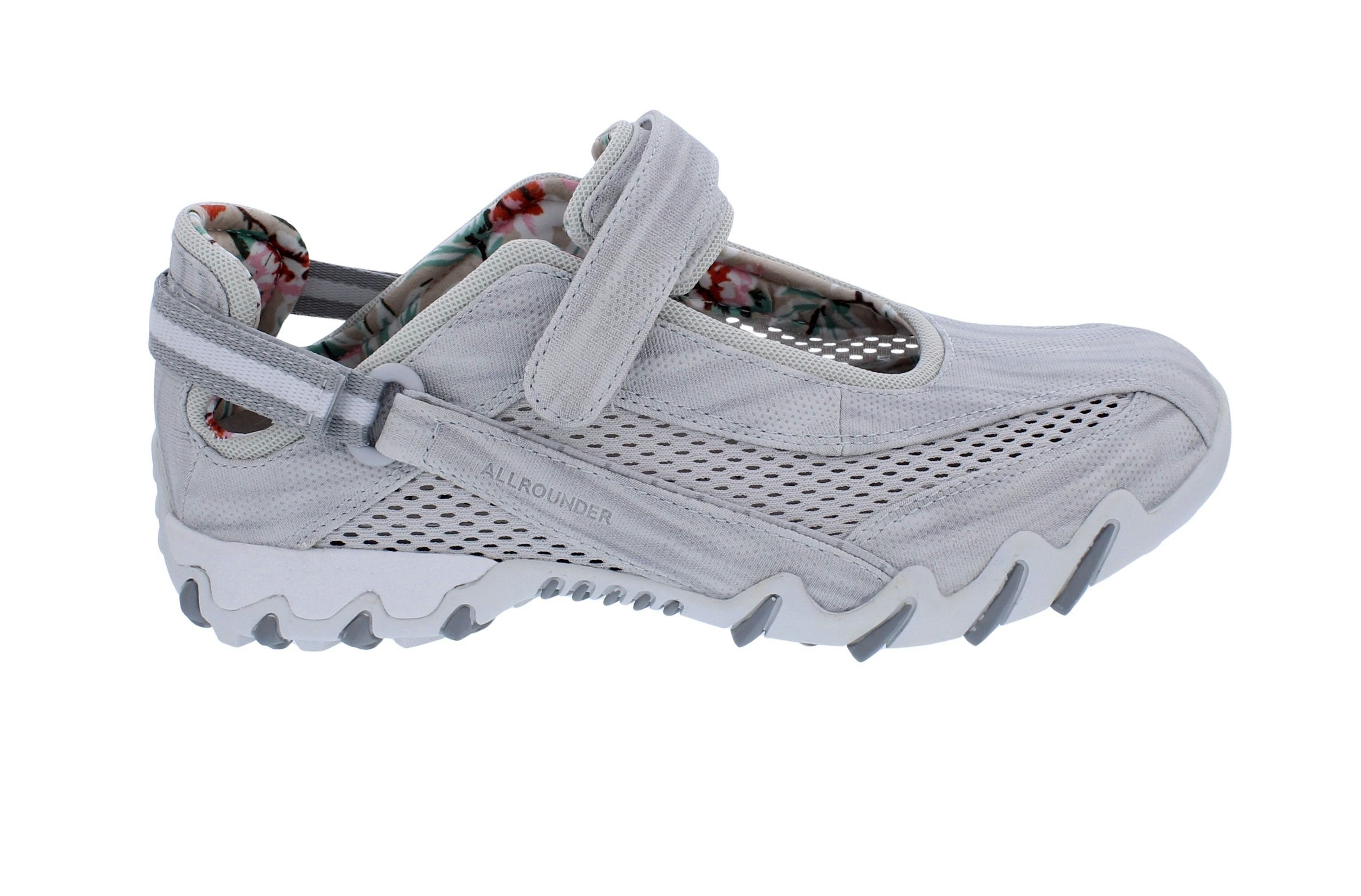 Allrounder by Mephisto Allrounder Sneaker Niro 80/05, Metallic-Textil mit offenem Mesh, Hellg Klettschuh