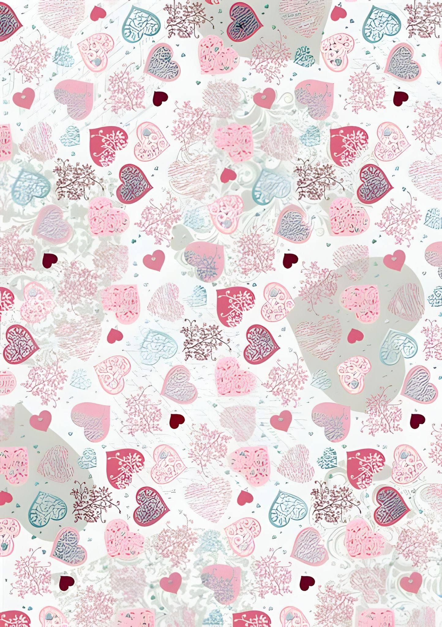 Heyda Motivpapier HEYDA 204772741 Motivkarton Herzen groß A4 (21 x31 cm inkl.