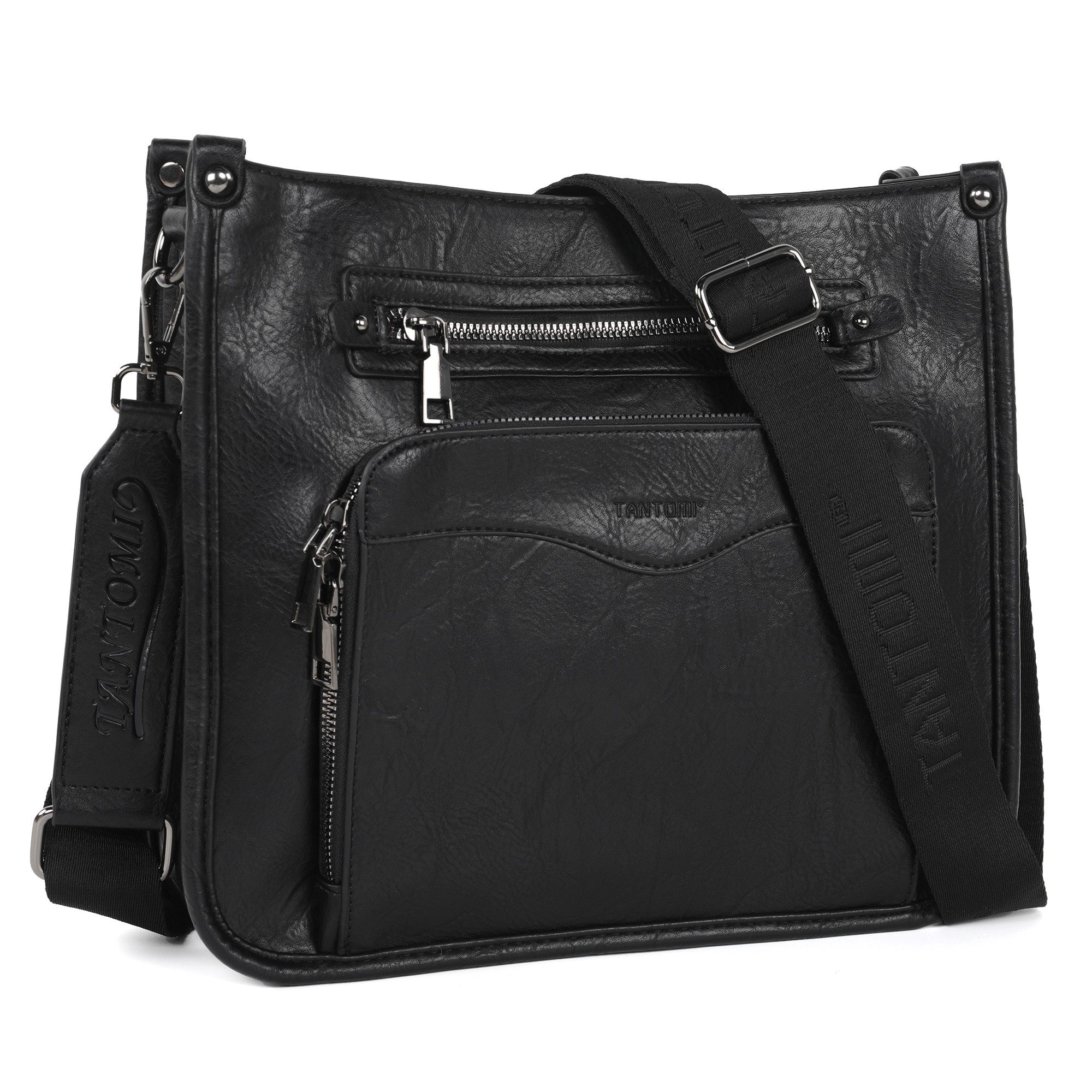TANTOMI Umhängetasche Damen Schultertasche Mittelgroß, Crossbody Bag mit mehreren Fächern, Damen Handtasche Leicht Henkeltasche Schultertasche