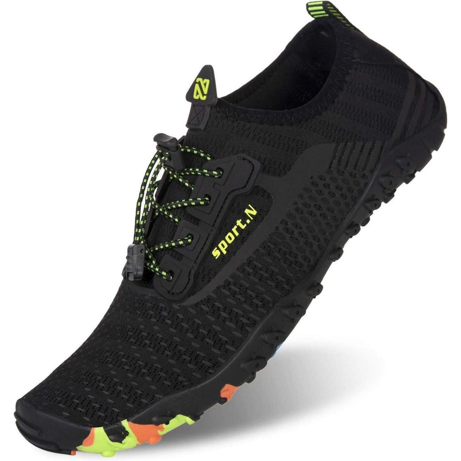 LuxusKollektion Tauchset Strandschuhe Damen Herren Aquaschuhe schnell 46 EU Zb244 Schwarz