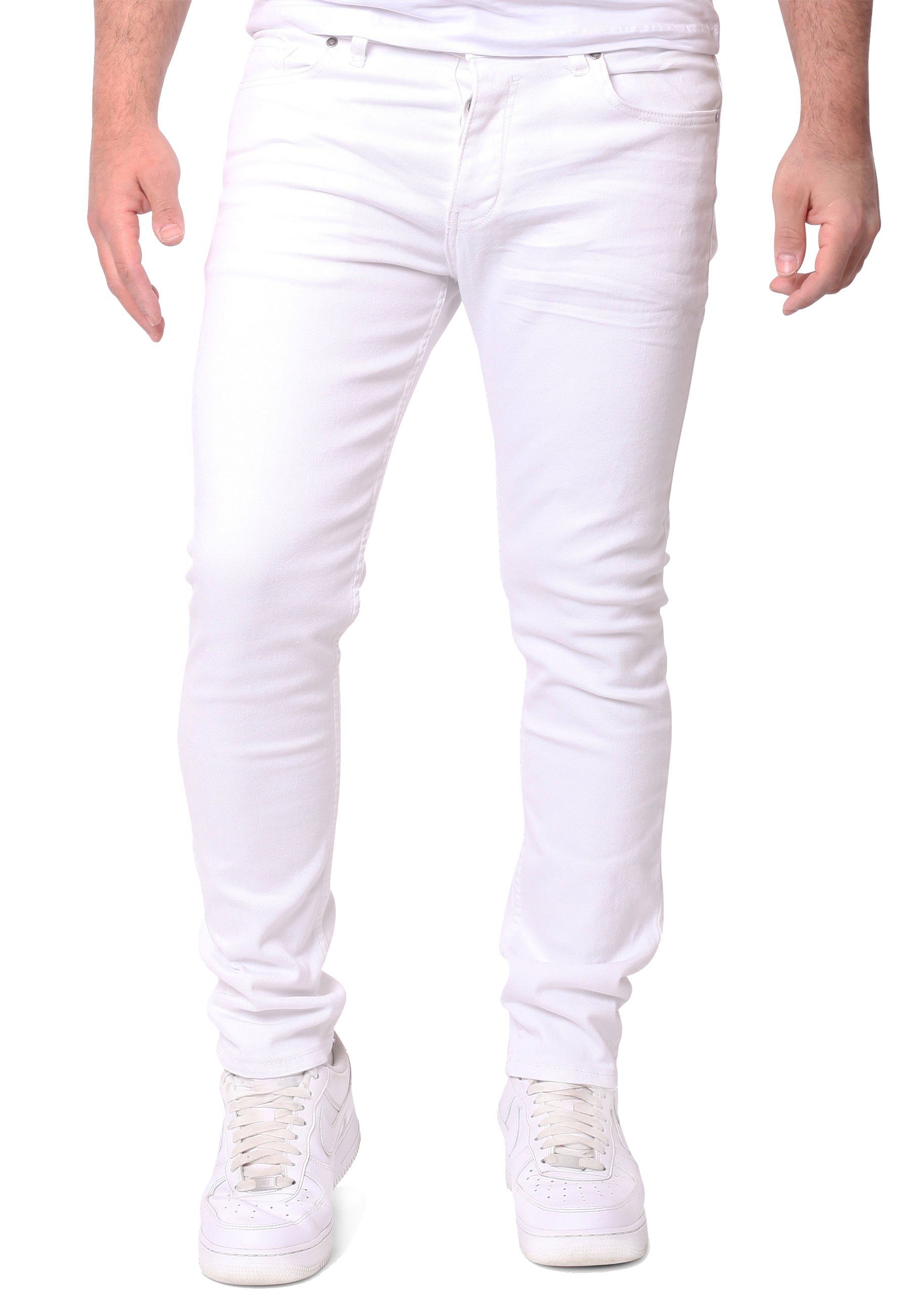Reslad RS-2073 Heren Jeans Joggingbroek Trainingsbroek in Denim Look Slim Fit Herenbroek, Zwart, L