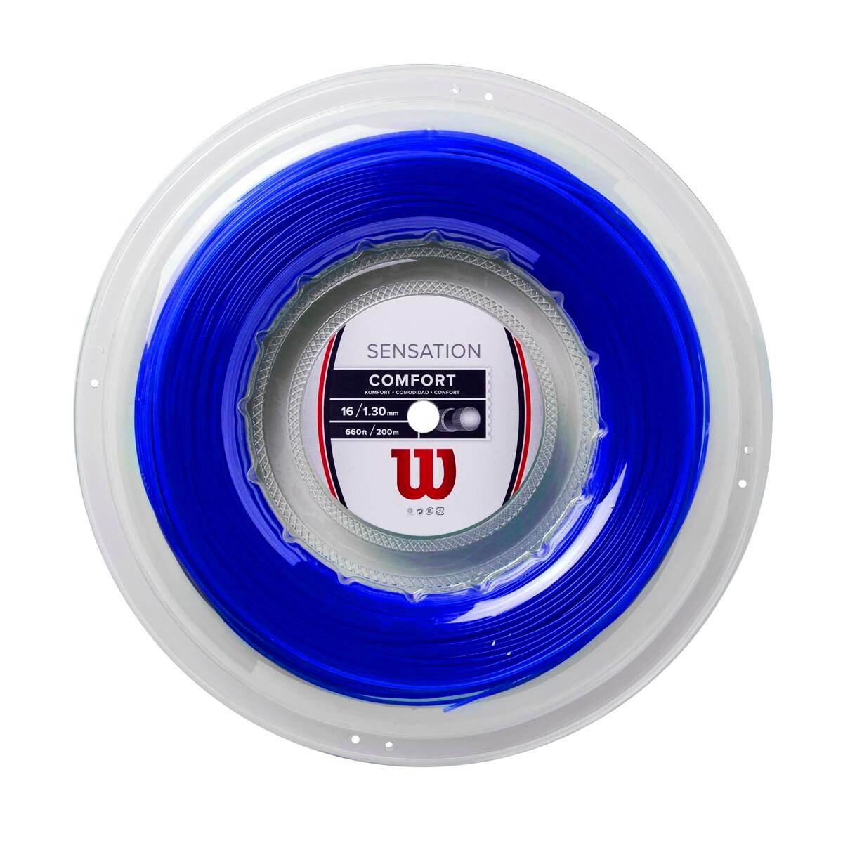 Wilson Tennissaite Sensation Blue 1.30 (Armschonung+Kontrolle) blau 200m Rolle, Saitendicke: 1.30