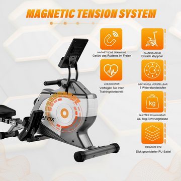 Fangqi Rudergerät Magnetisches Rudergerät Klappbares Rudergerät, LED-Monitor (mit Magnetischem Spannsystem)