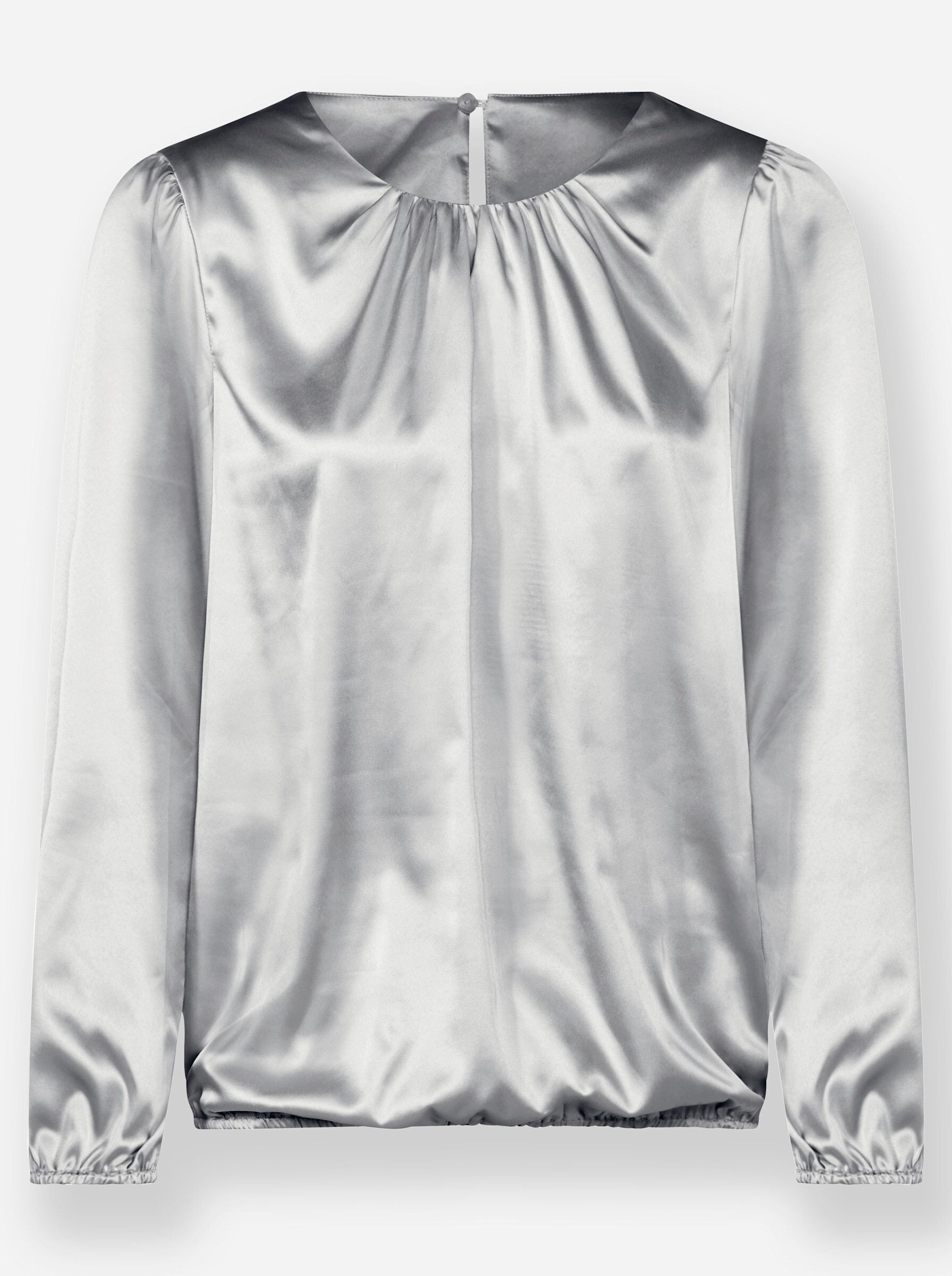 Klassische Bluse Satin-Bluse Langarm