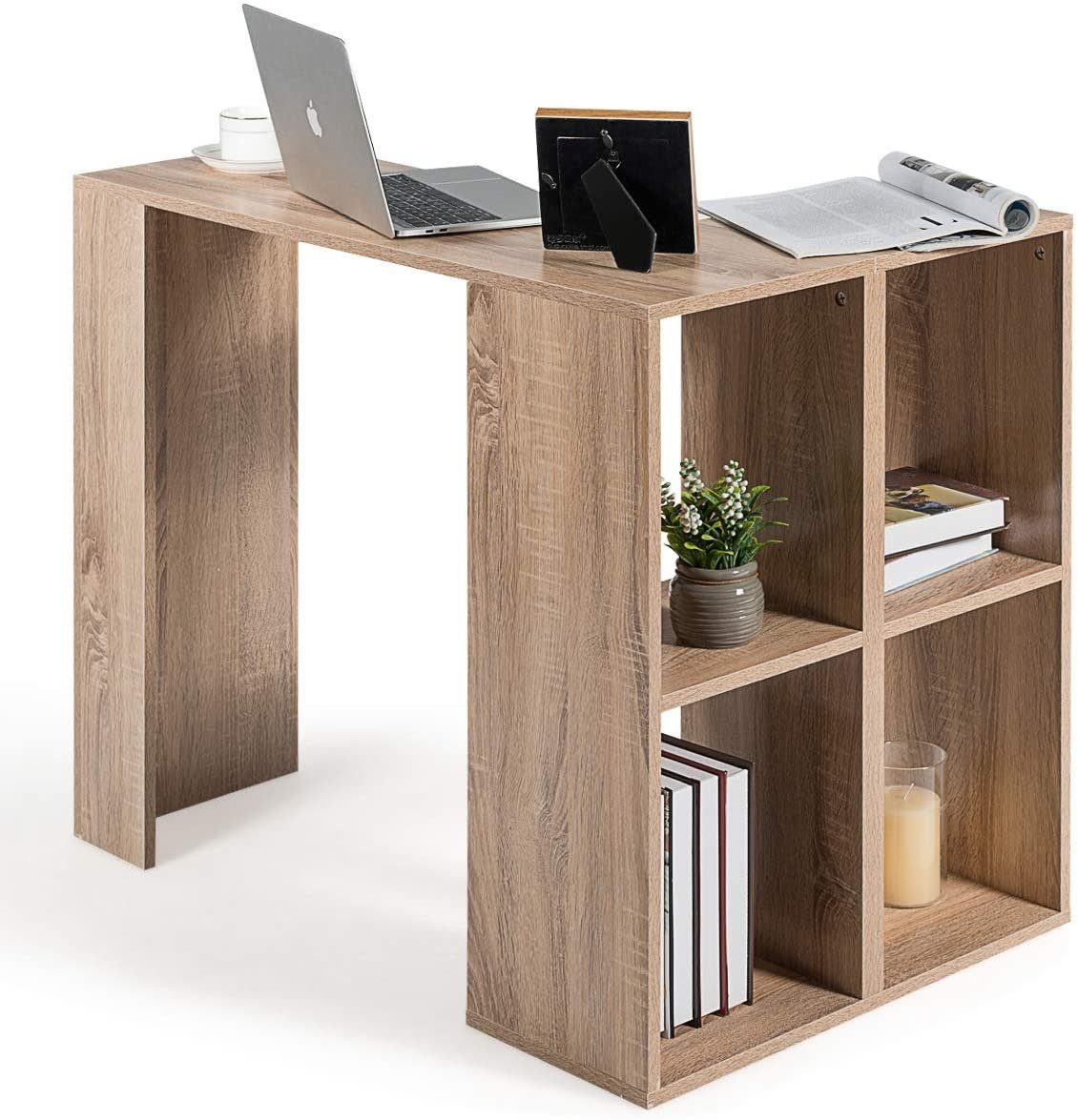 COSTWAY Schreibtisch »L-förmiger Schreibtisch, Eck-Computertisch,  Büroschreibtisch«, mit Bücherregal & stabilem Holzgestell online kaufen |  OTTO
