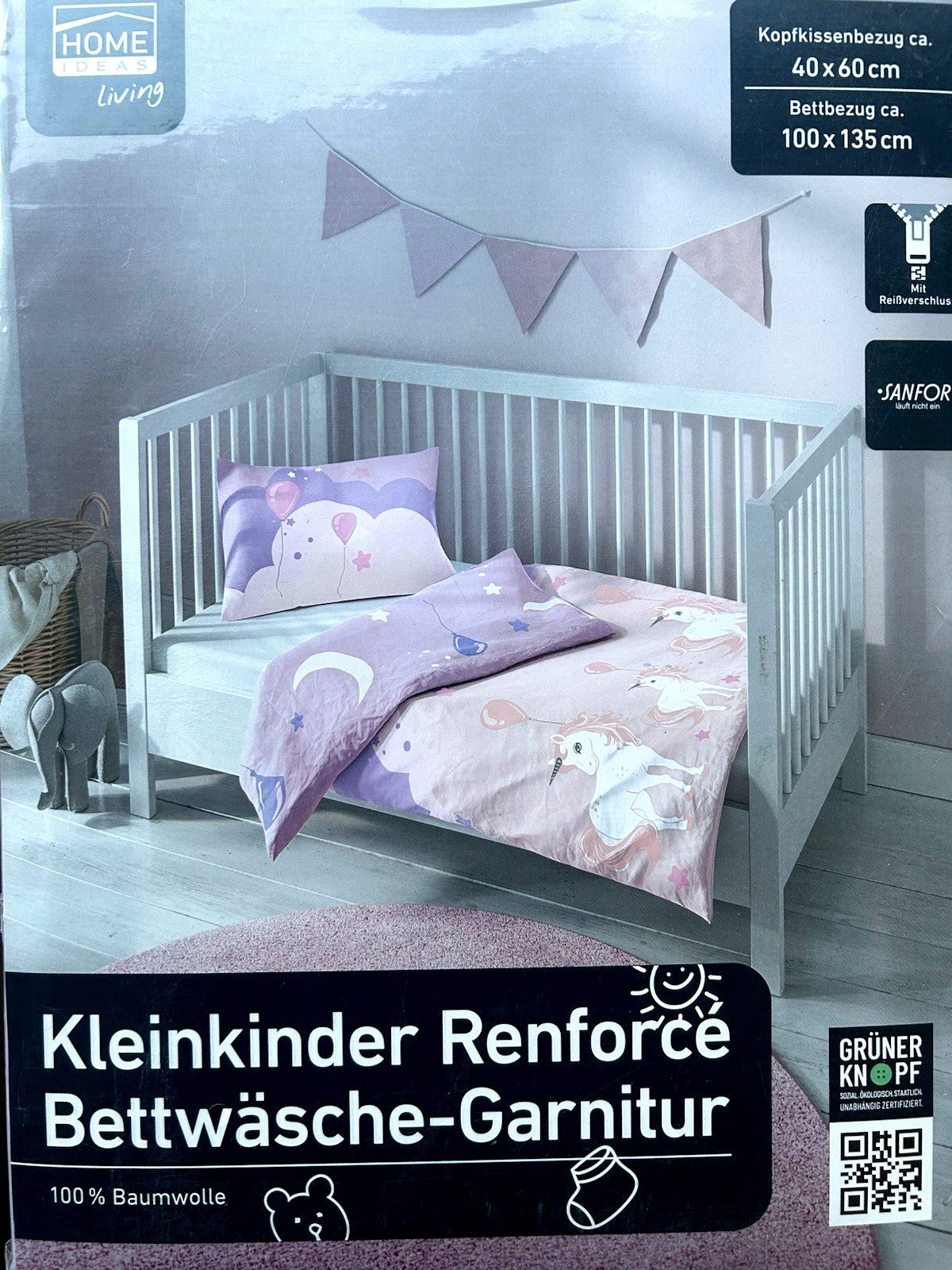 Home Ideas Living Babybettwäsche Einhorn Kinder Baby Bettwäsche 100 x 135 c günstig online kaufen