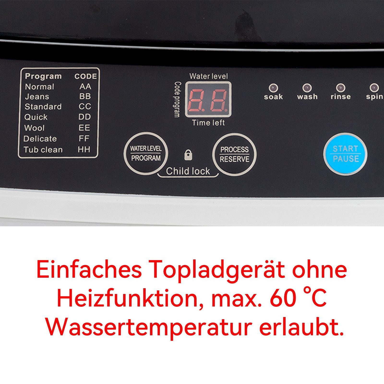 LALAHO Waschmaschine Toplader XQB70-168