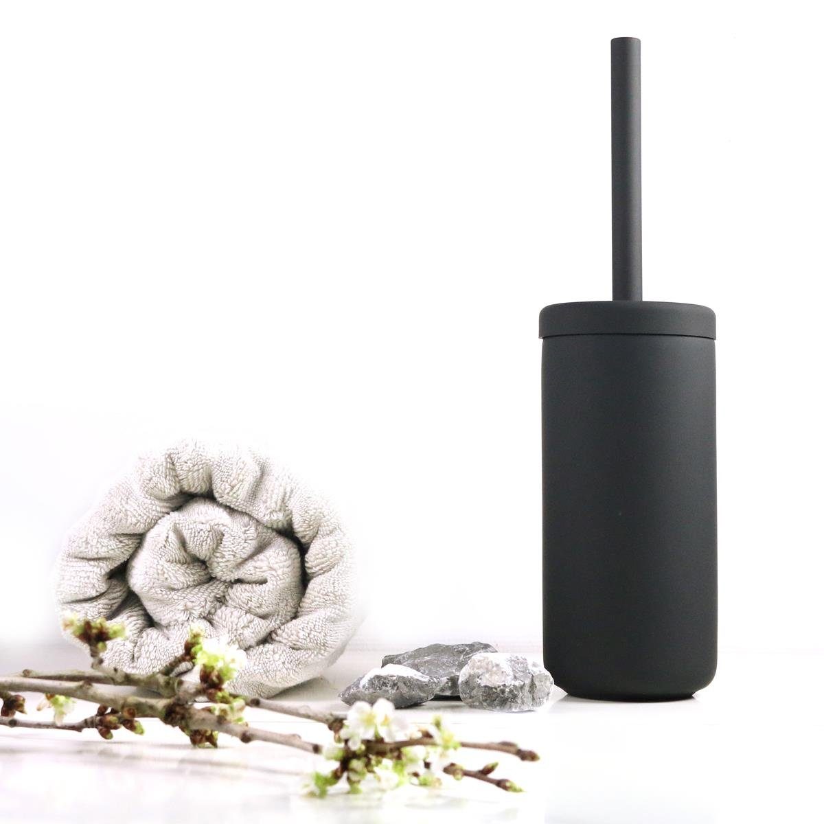 Zone Denmark WC-Reinigungsbürste ZONE Toilettenbürste UME Schwarz, Keramik mit Soft-Touch, WC, (Set)