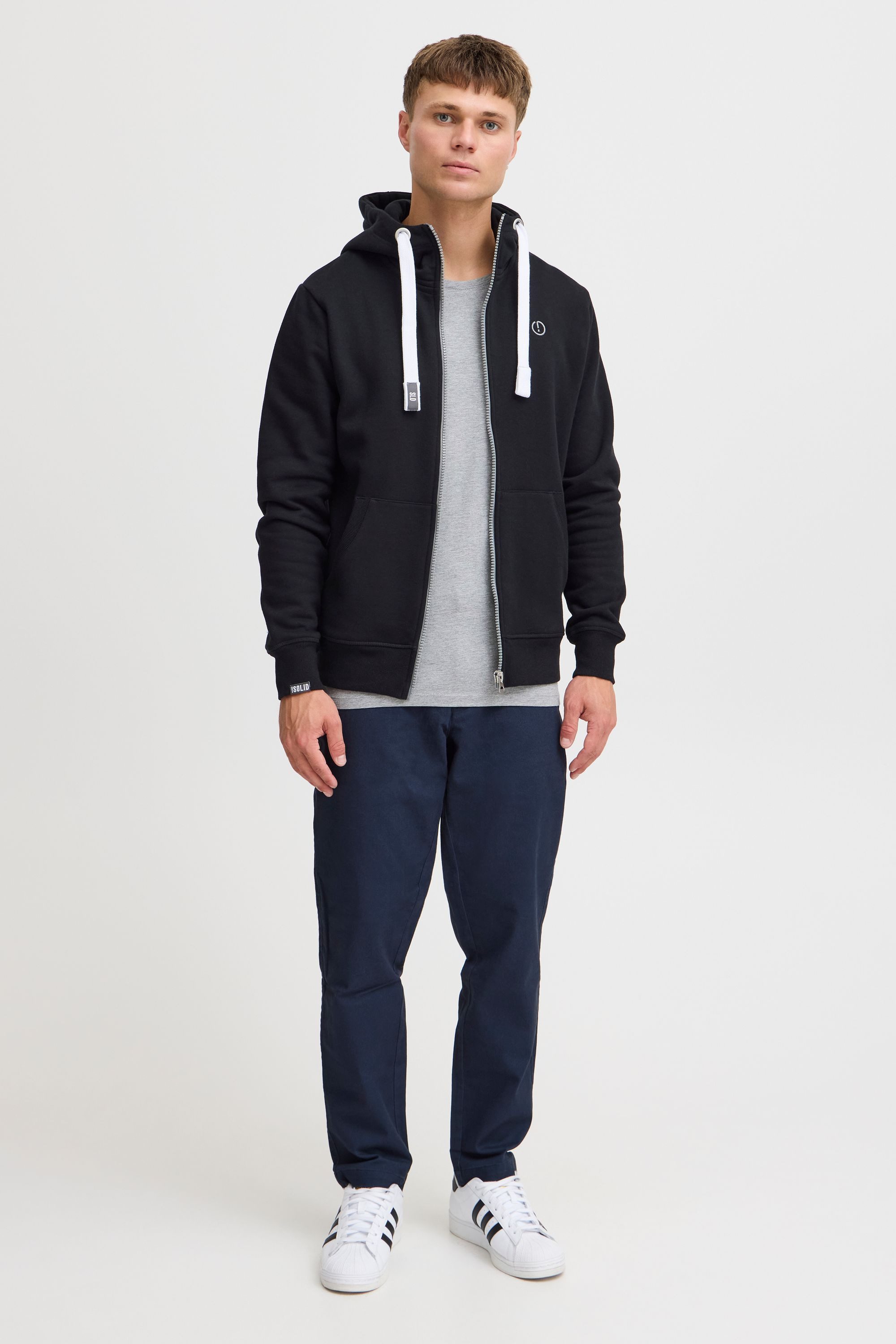 !Solid Kapuzensweatjacke SDBenn High Neck Zip-Hoodie Zeitlose Sweatshirtjacke mit hochabschließendem Kragen
