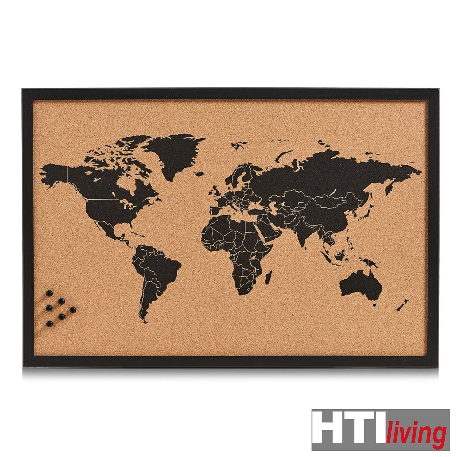 HTI-Living (Stück, Pinnwand 1-tlg), World, Pinboard mit Pinnwand Motiv