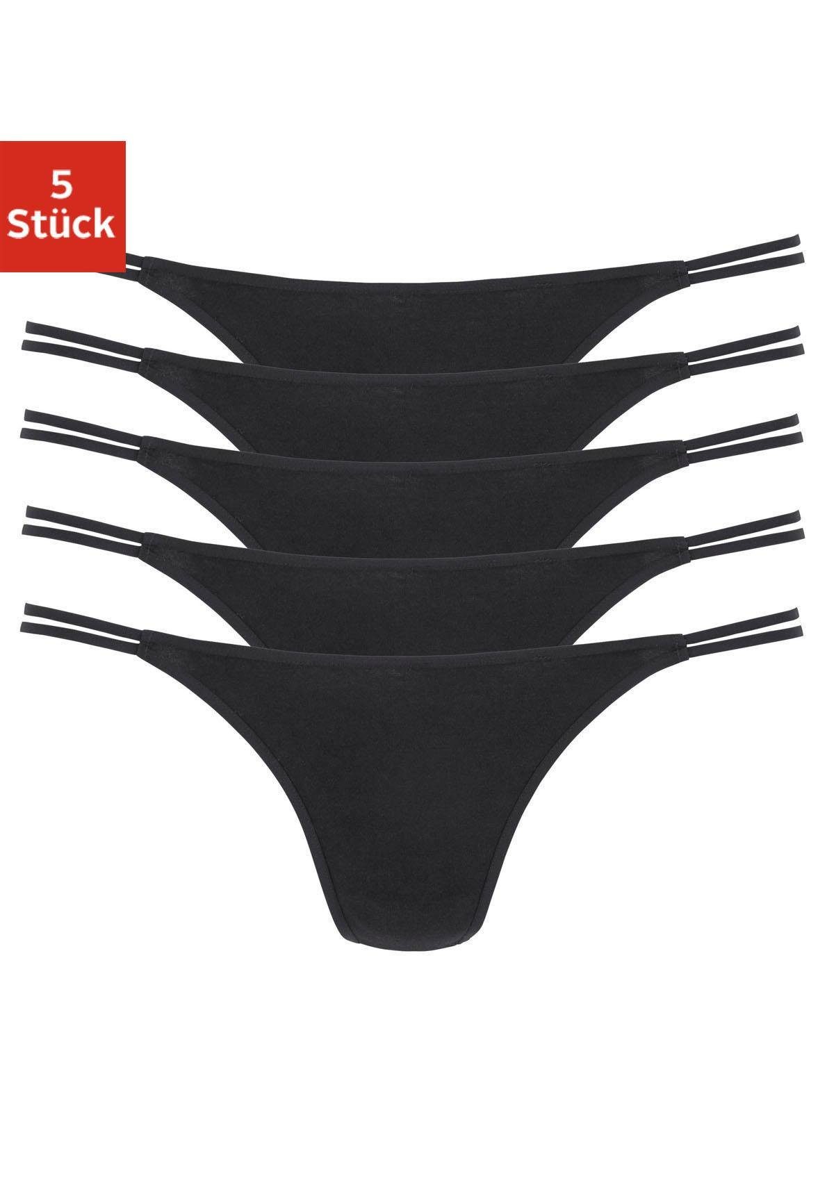 Vivance by Lascana String (5er-Pack) aus elastischer Baumwolle