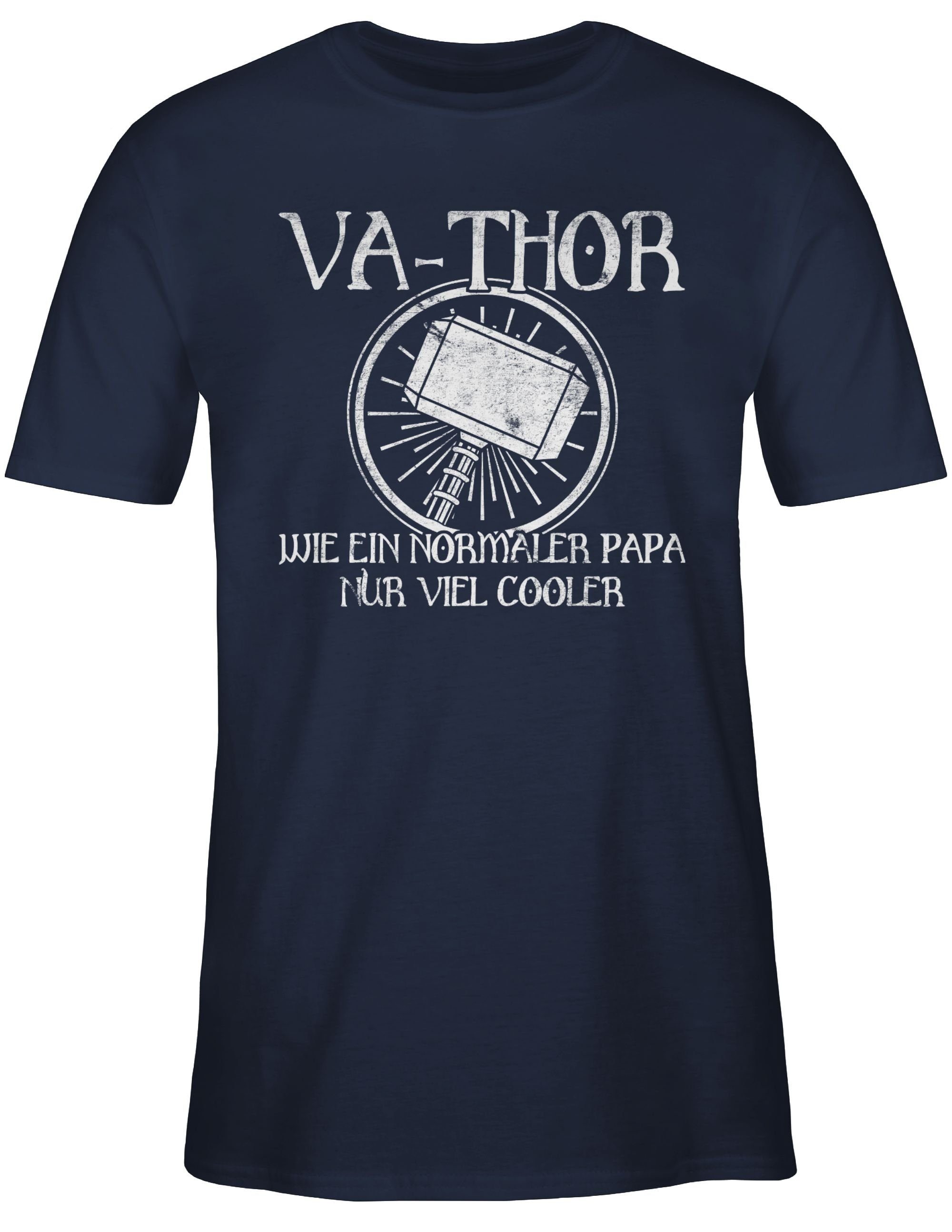 ein Papa Geschenk Navy Blau Shirtracer viel cooler Papa T-Shirt Vathor wie nur für 03 Vatertag normaler
