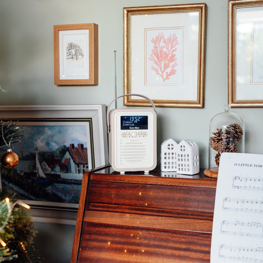 VQ VQ Retro Mini DAB/DAB+ Digitalradio Bluetooth, Wecker – Creme VQ Digitalradio (DAB)