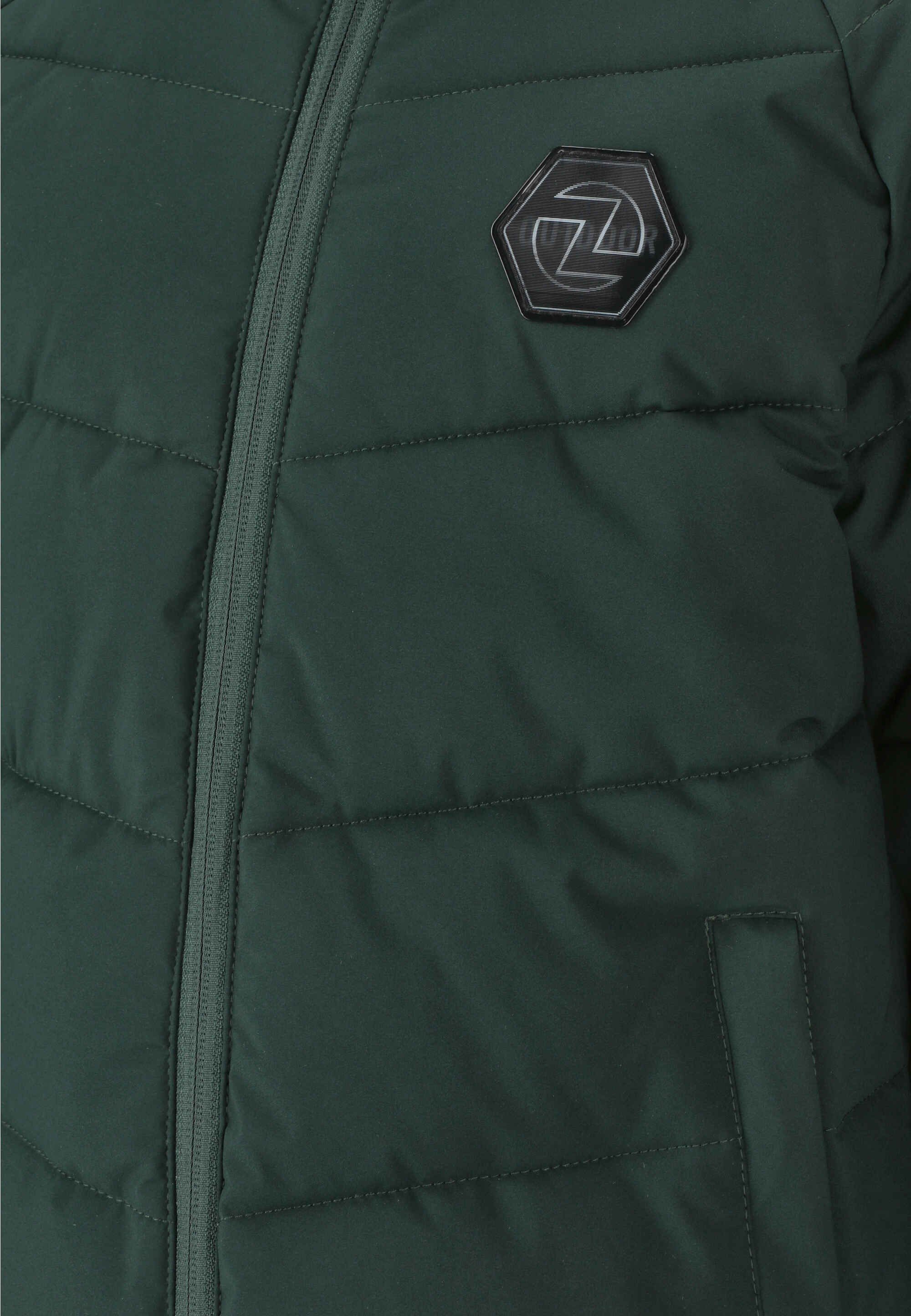 ZIGZAG Outdoorjacke waschbarer Flake Kunstdaune dunkelgrün mit