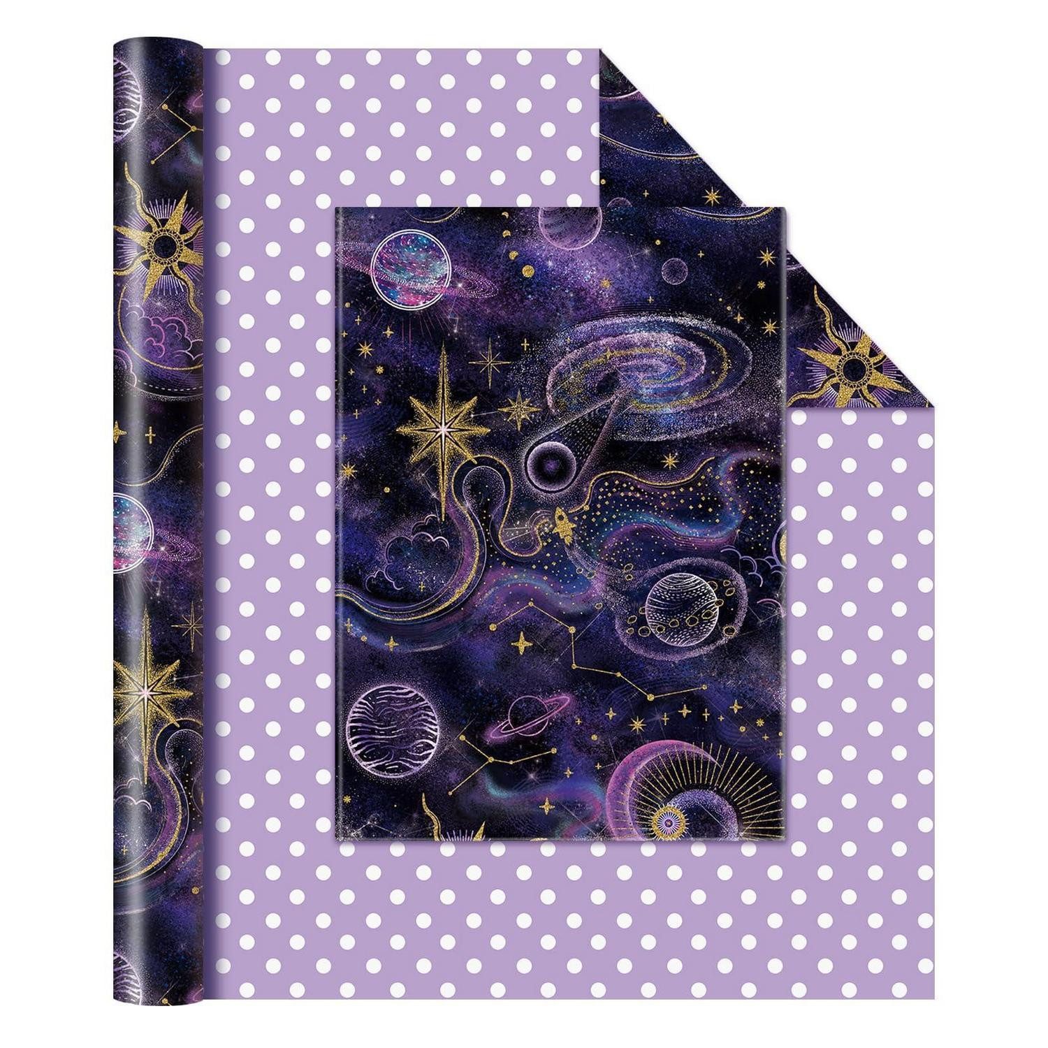 LuxusKollektion Geschenkpapier Geschenkpapier Galaxy Lila 10m x 43cm