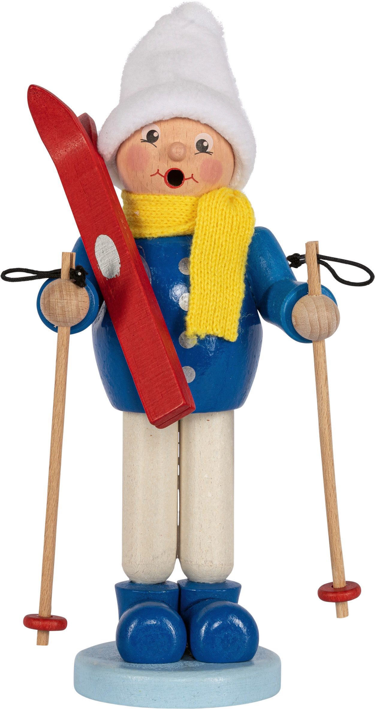 SAICO Original Räuchermännchen Junge mit Ski, BxHxT: 11x23x10 cm