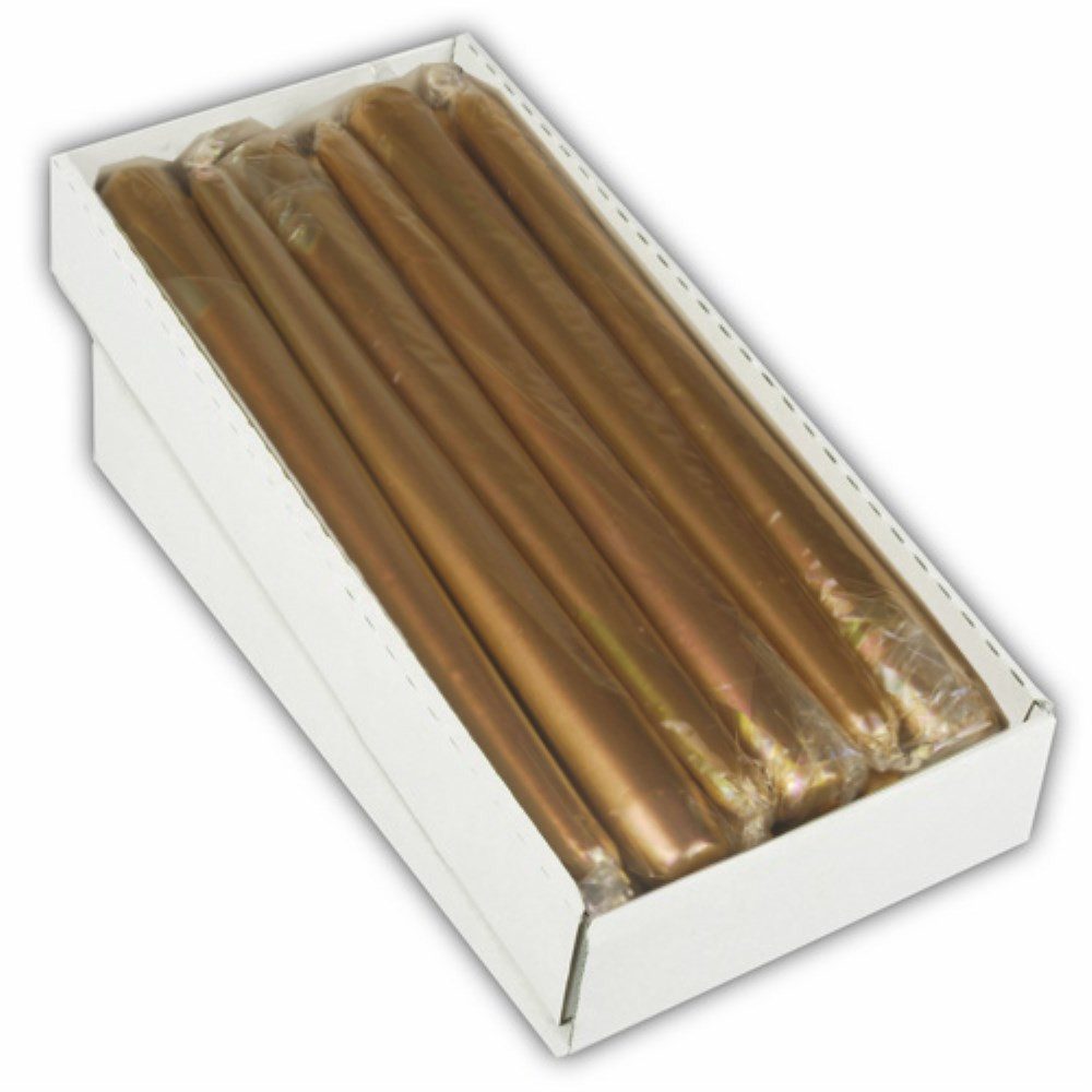 Tafelkerze Leuchterkerze Ø 2,2 cm · 25 cm gold einzeln cellophaniert
